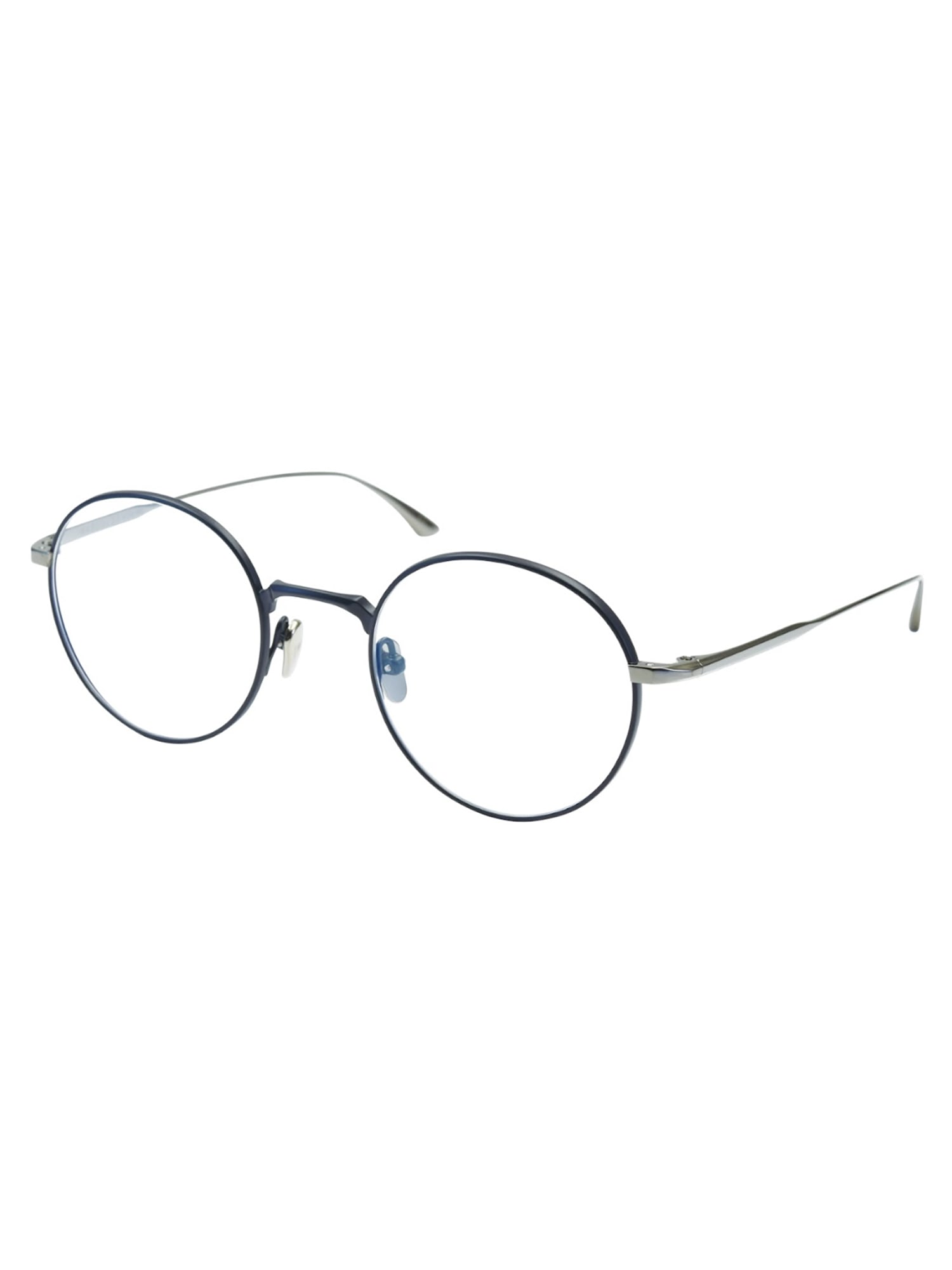 Shop Masunaga Wright Eyewear In Navy/silver