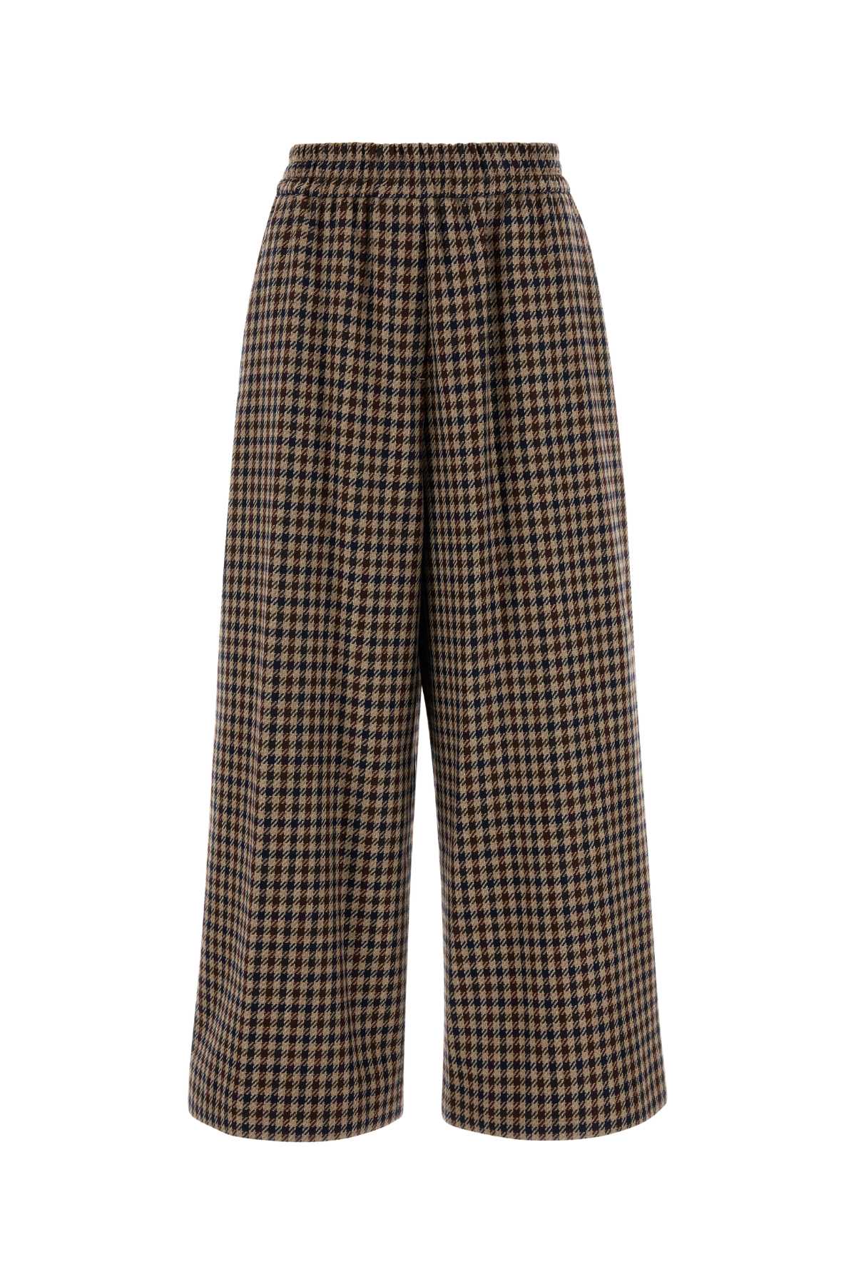 Weekend Max Mara Wool Blend Ebe Wide-leg Pant With Embroidery