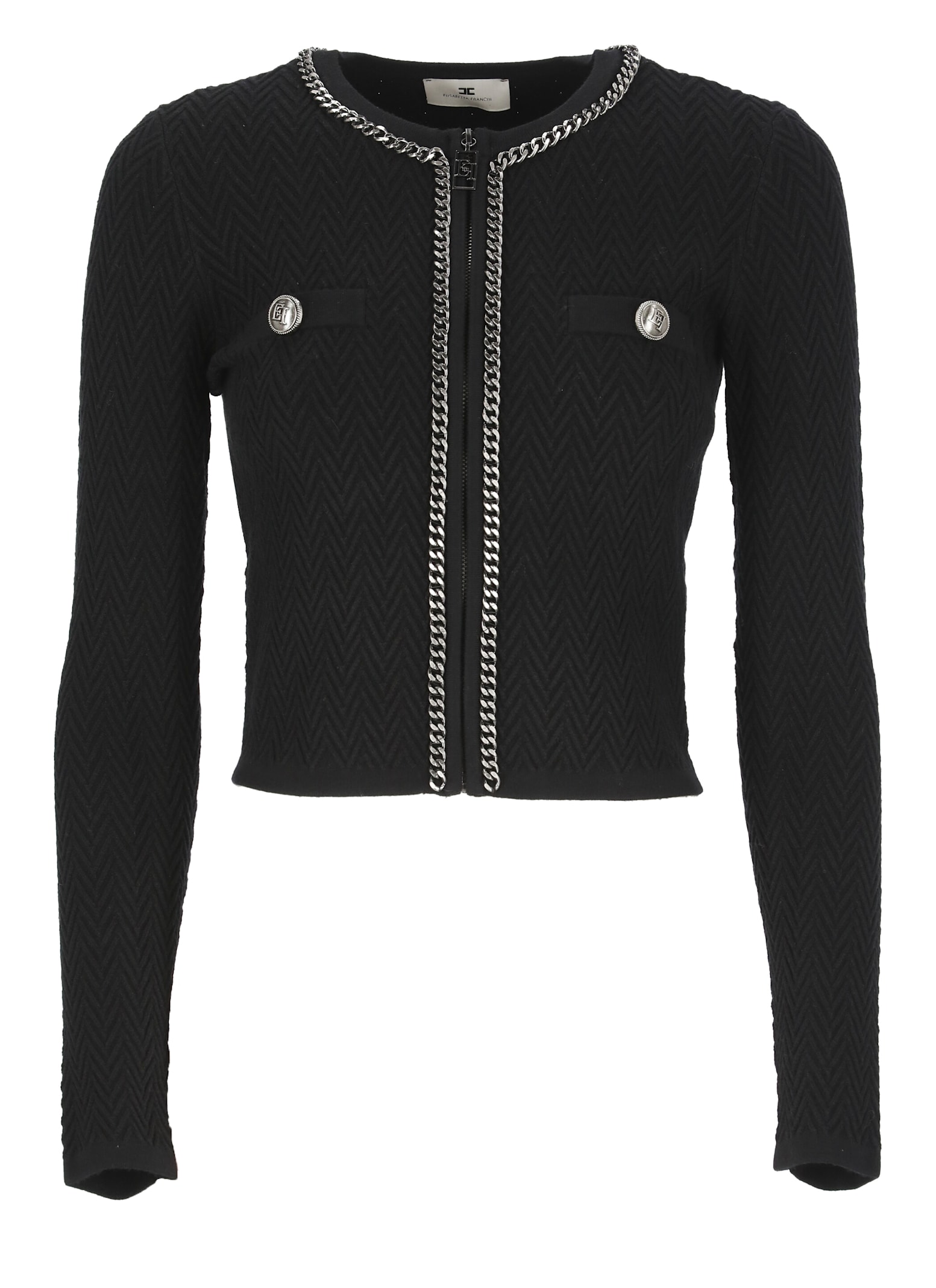 Shop Elisabetta Franchi Viscose Sweater In Black