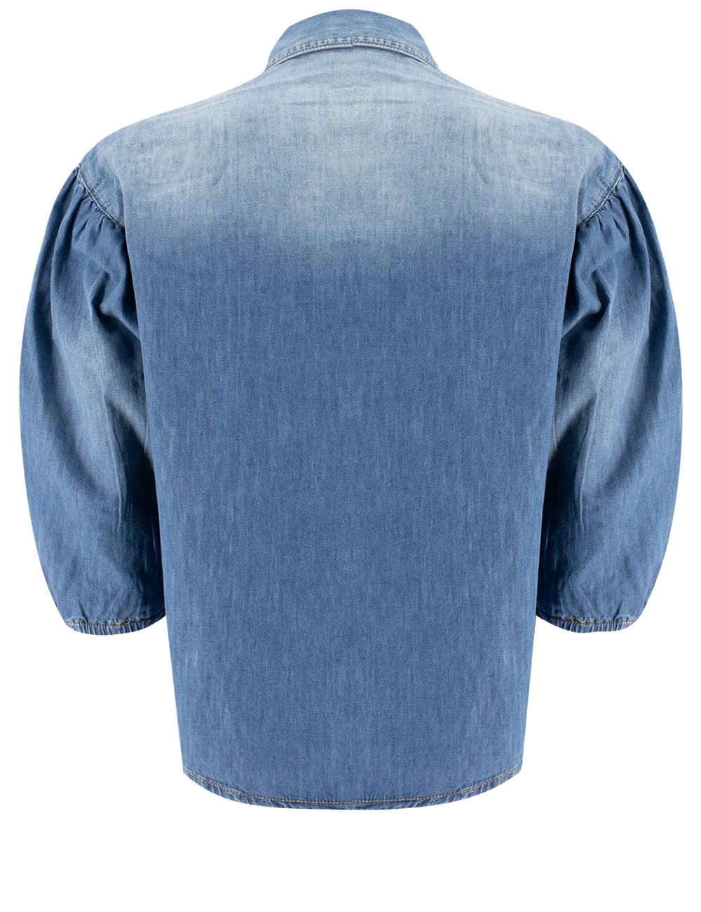 Pinko Chemise En Jean À Manches Trois-quarts In Lavaggio Medio Chiaro