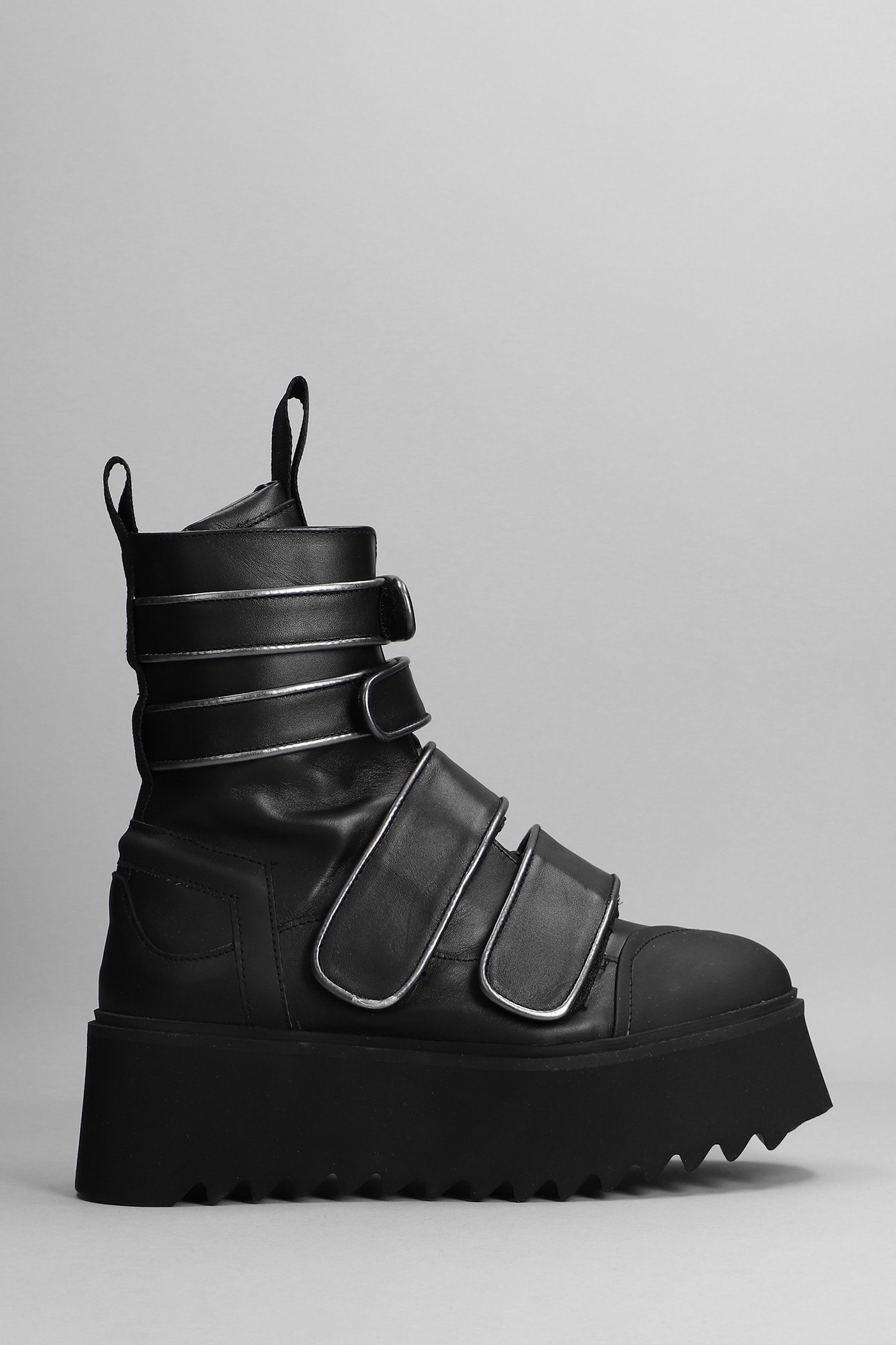 Bruno Bordese Burning Combat Boots In Black Leather