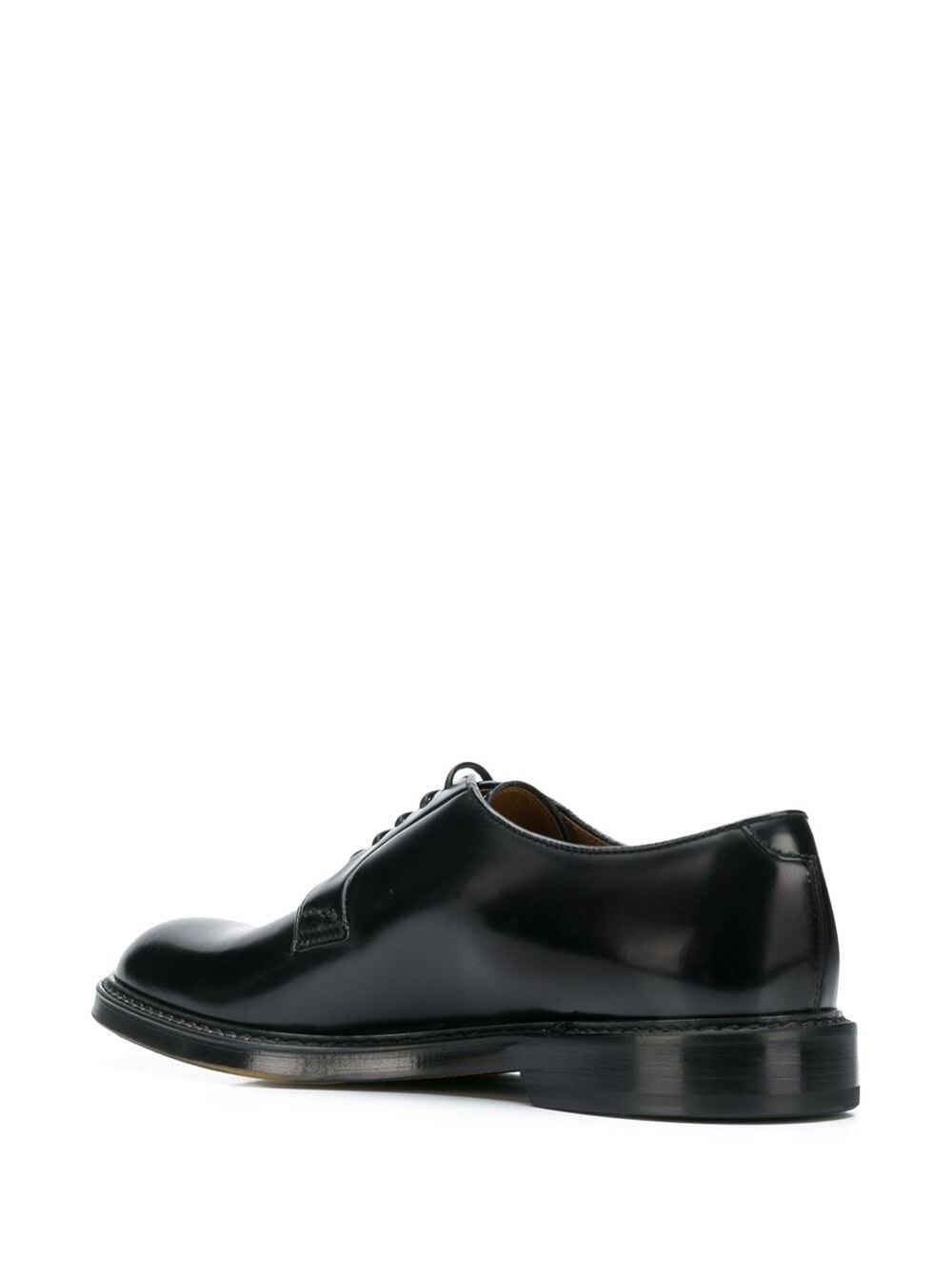 Shop Doucal's Black Lace-up Shoes In Leather Man