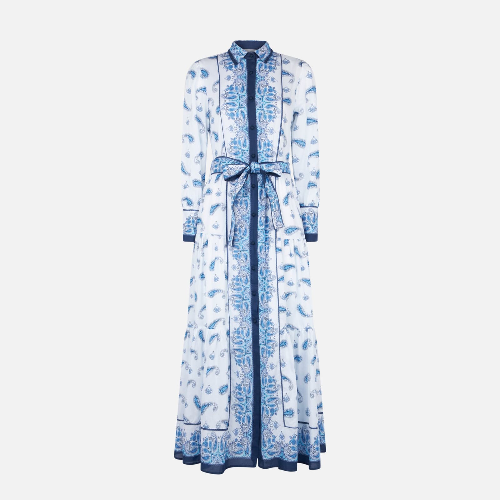 Mc2 Saint Barth Woman Long Dress With Paisley Print In White