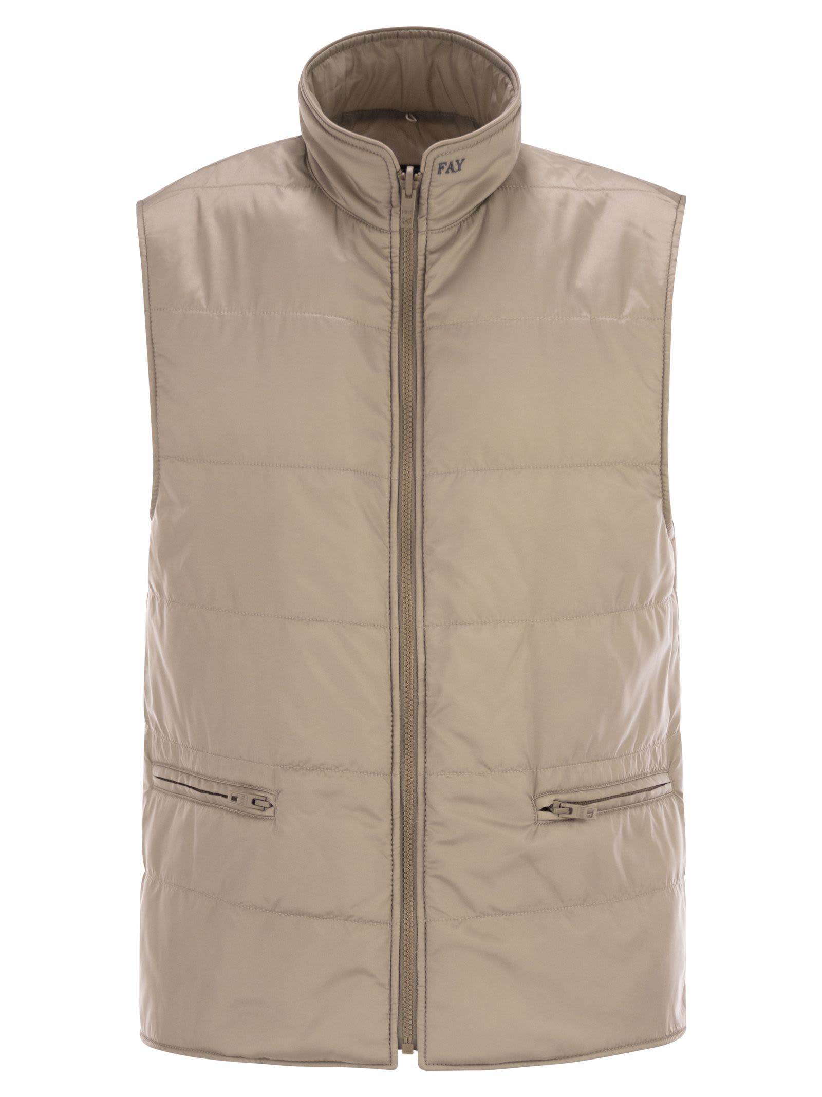 Fay Double Coat In Wool And Cashmere Cloth In Brown