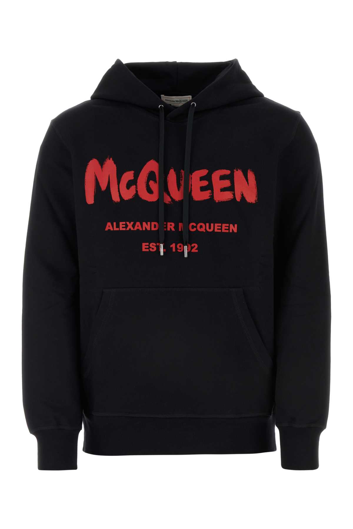 Shop Alexander Mcqueen Black Cotton Sweatshirt In Blacklustred