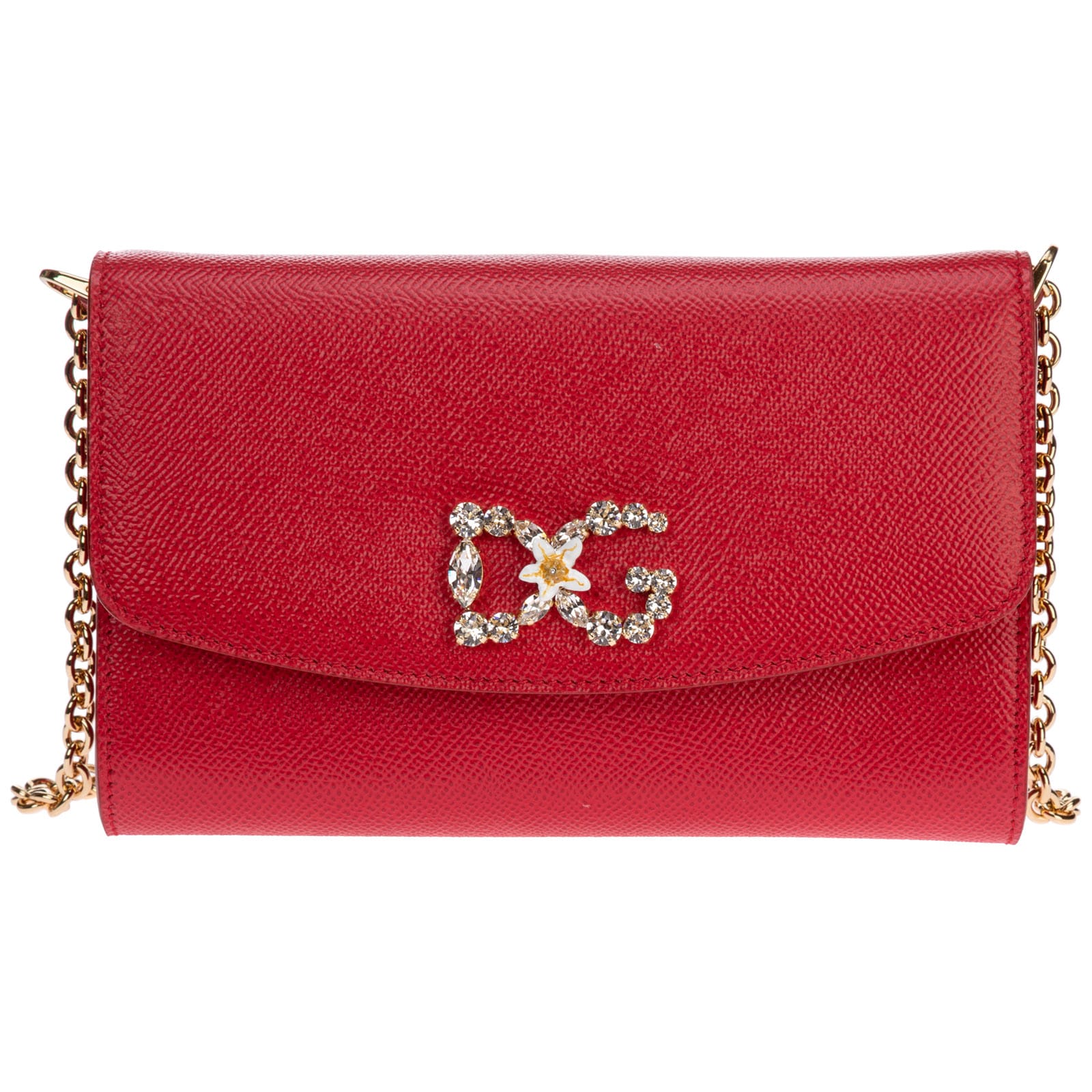 Dolce & Gabbana Devotion Crossbody Bags In Rosso