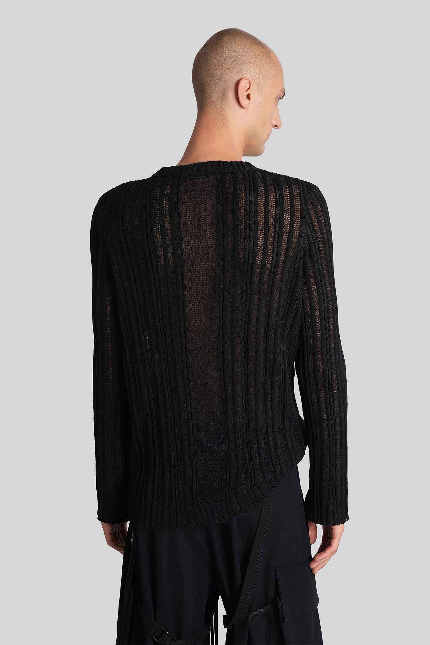 Ann Demeulemeester Halvar Knitwear In Black Cotton In Black