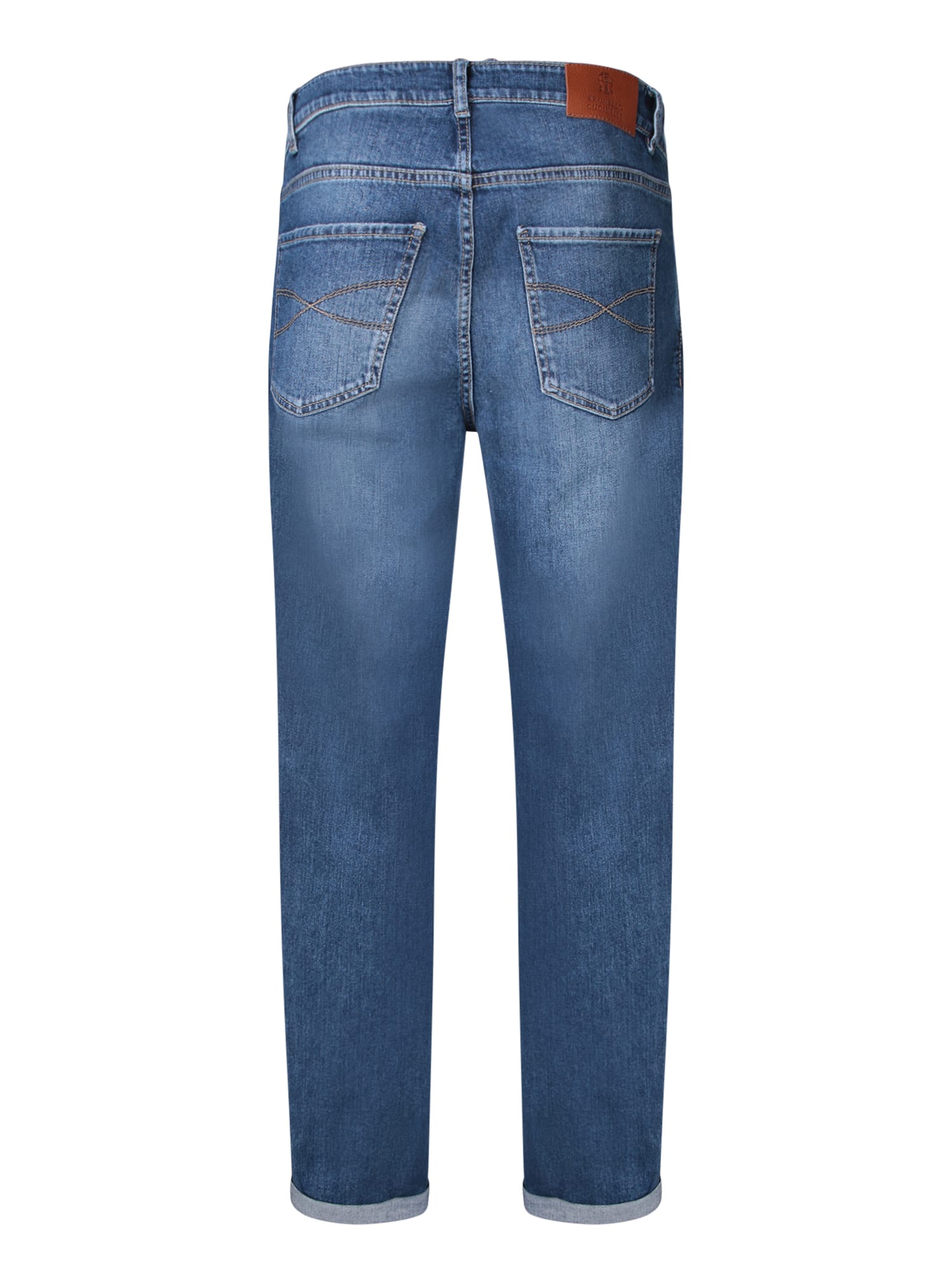 Shop Brunello Cucinelli Blue Slim Fit Jeans