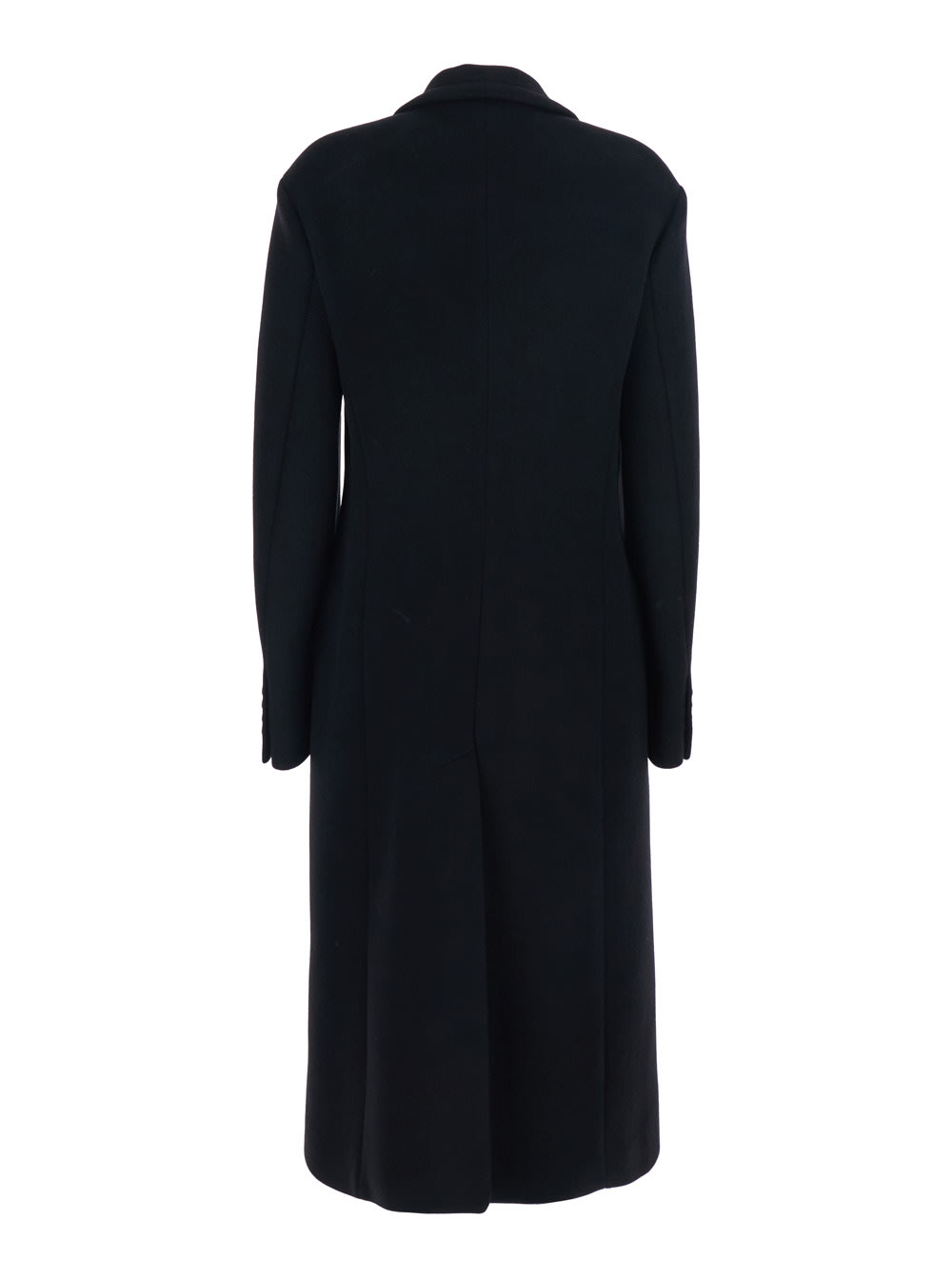 Phoebe Philo Black Double-breasted Coat With Notched Revers In Wool And Cashmere Woman In Black