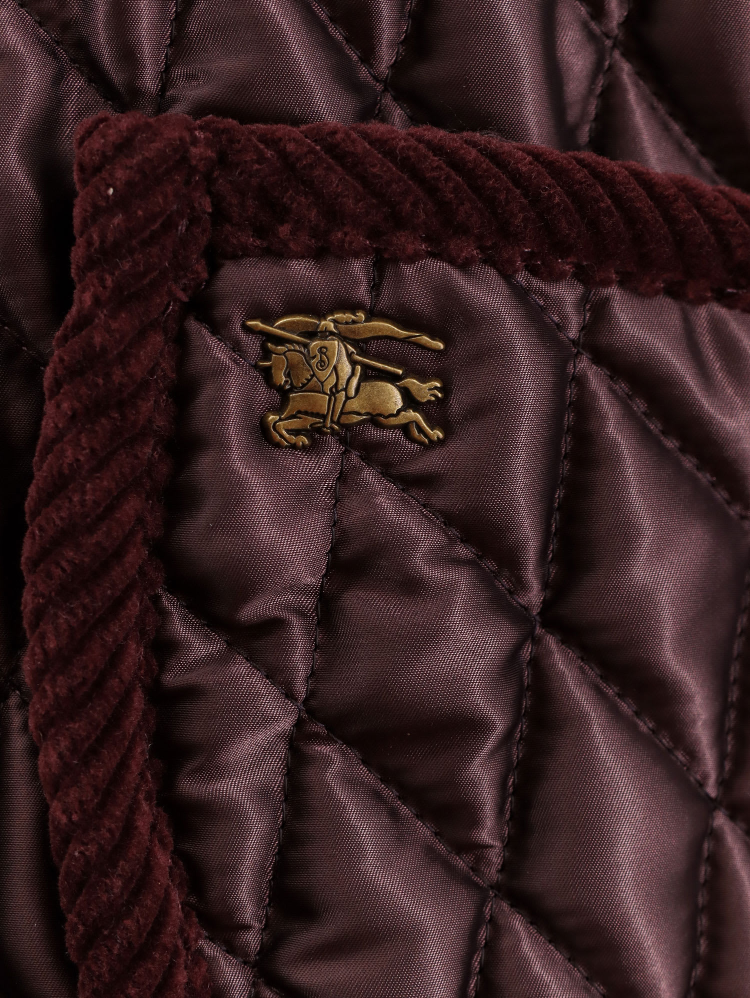 Burberry Mahogany Floriston Cropped Quilted Nylon Jacket Women In Multi