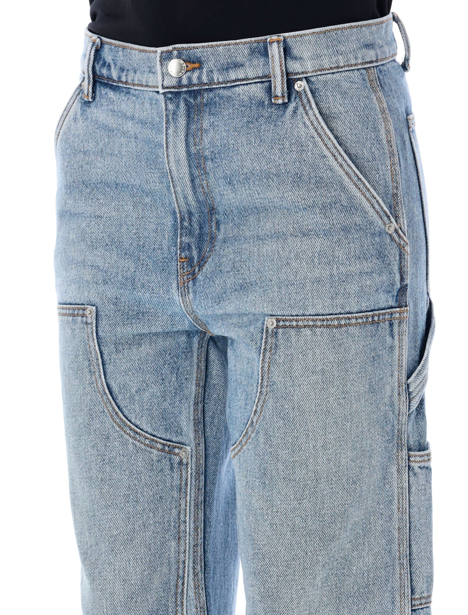 Shop Alexander Wang Slouch Carpenter Jeans In Classic Light Indigo