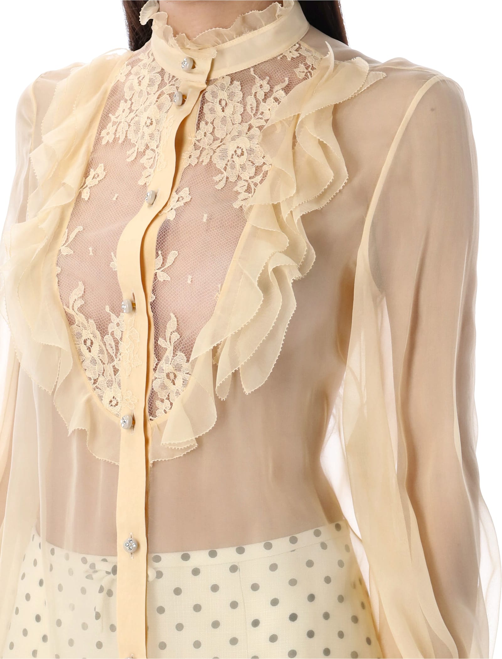 Valentino Garavani Chiffon Blouse In Betulla