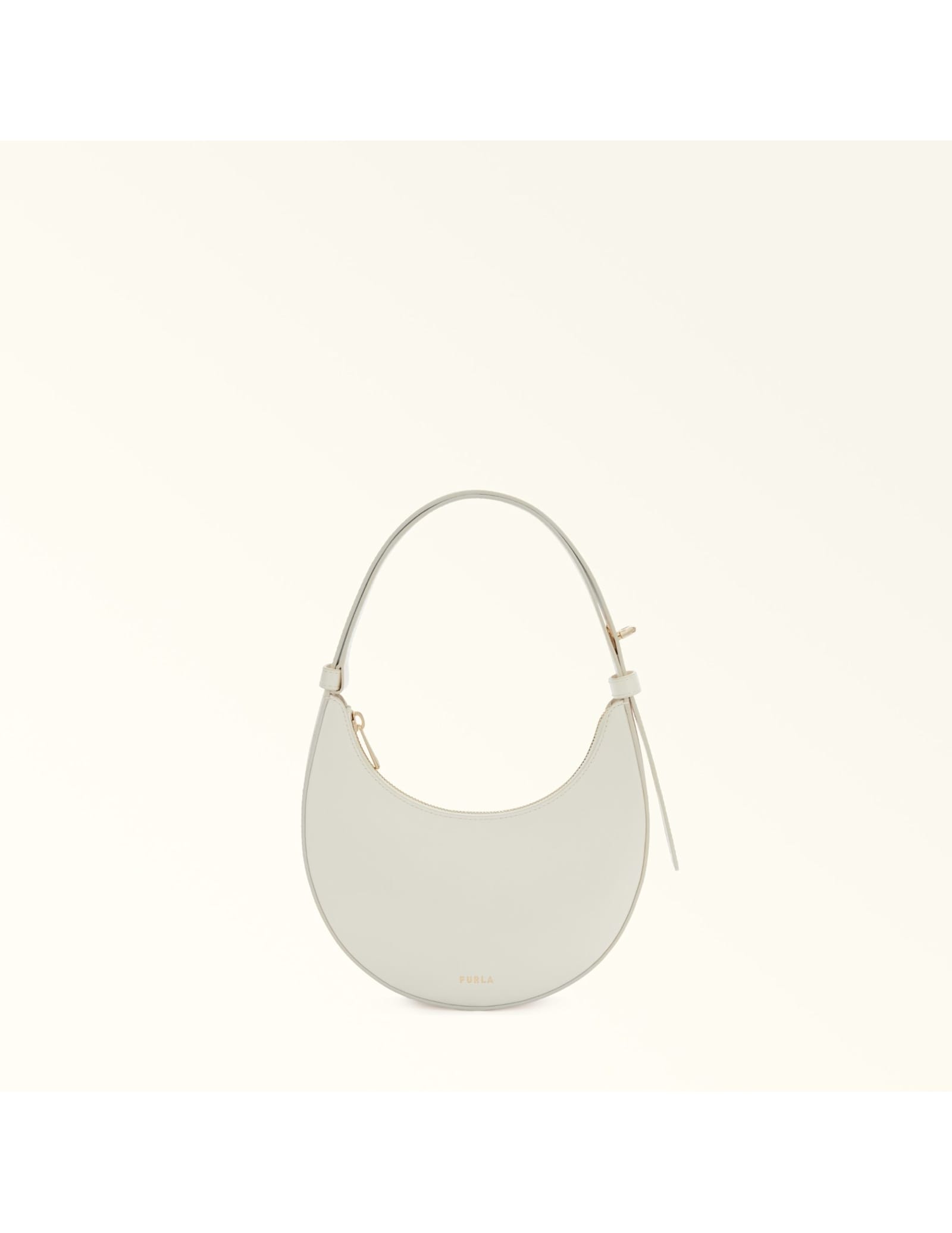 Furla Delizia Mini Hobo Bag In Cream Leather In White