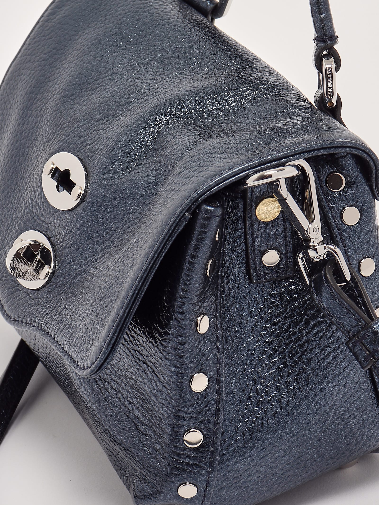 Zanellato Postina Daily Metal Baby Clutch In Navy Metal