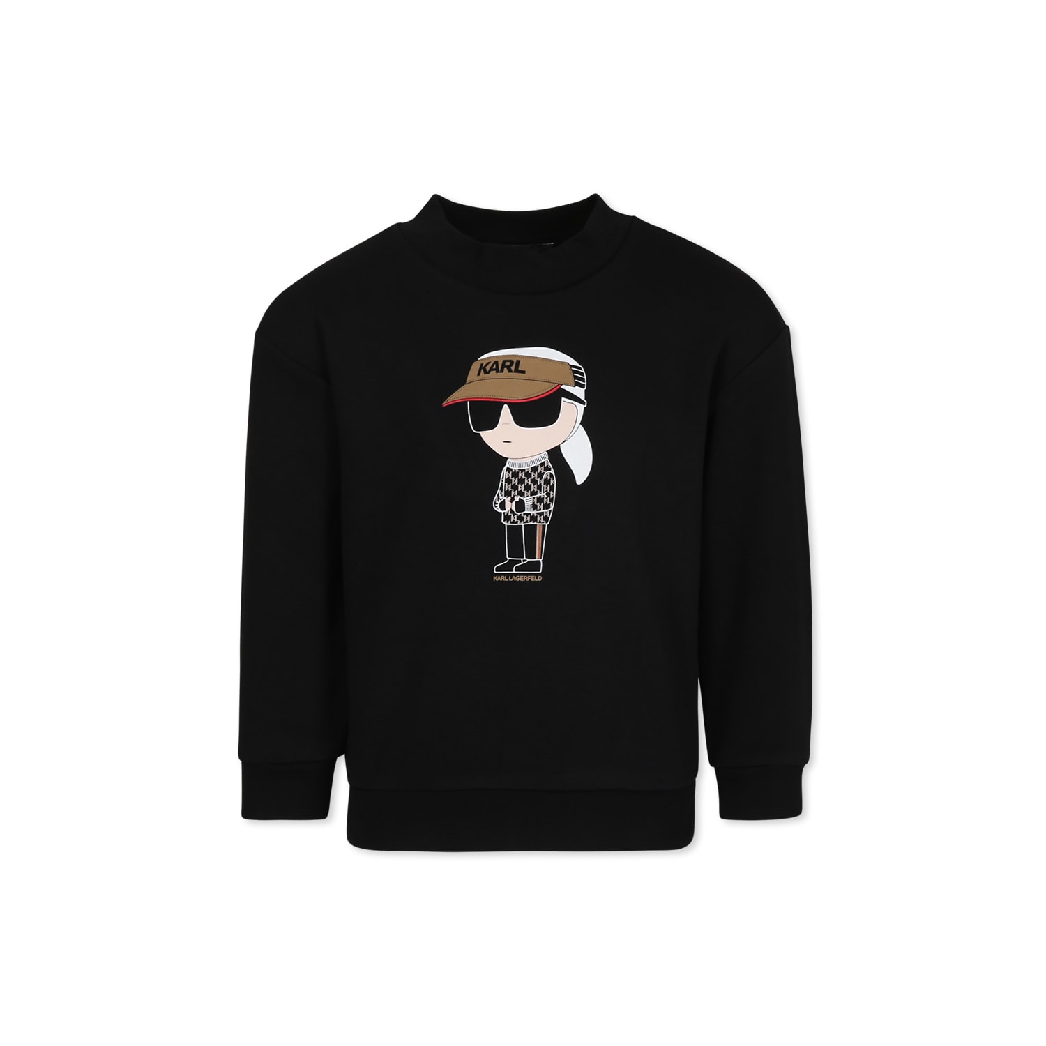 Karl Lagerfeld Graphic-print Fleece Sweatshirt In Black