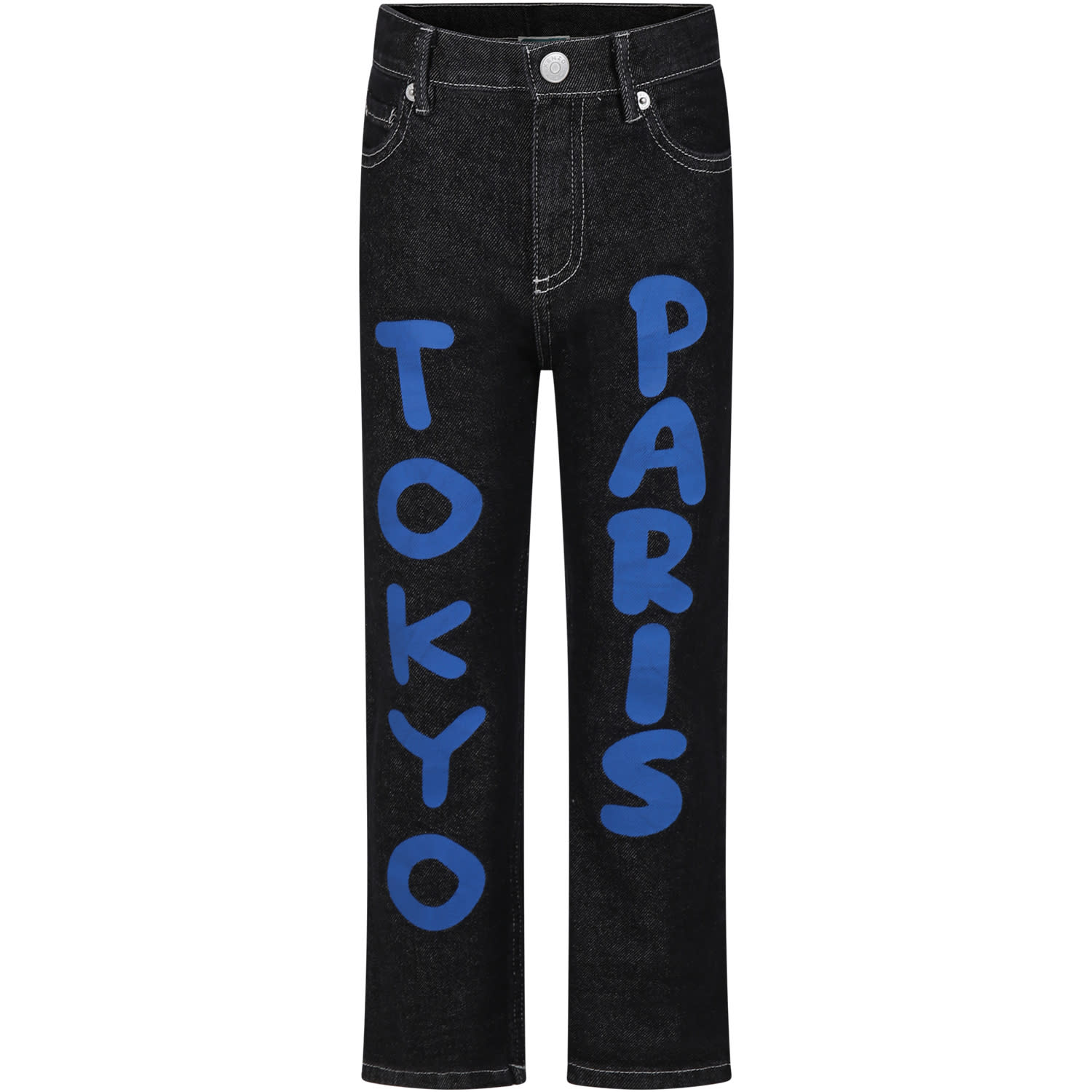 Kenzo Kids' Black Jeans For Child With Logo Print
