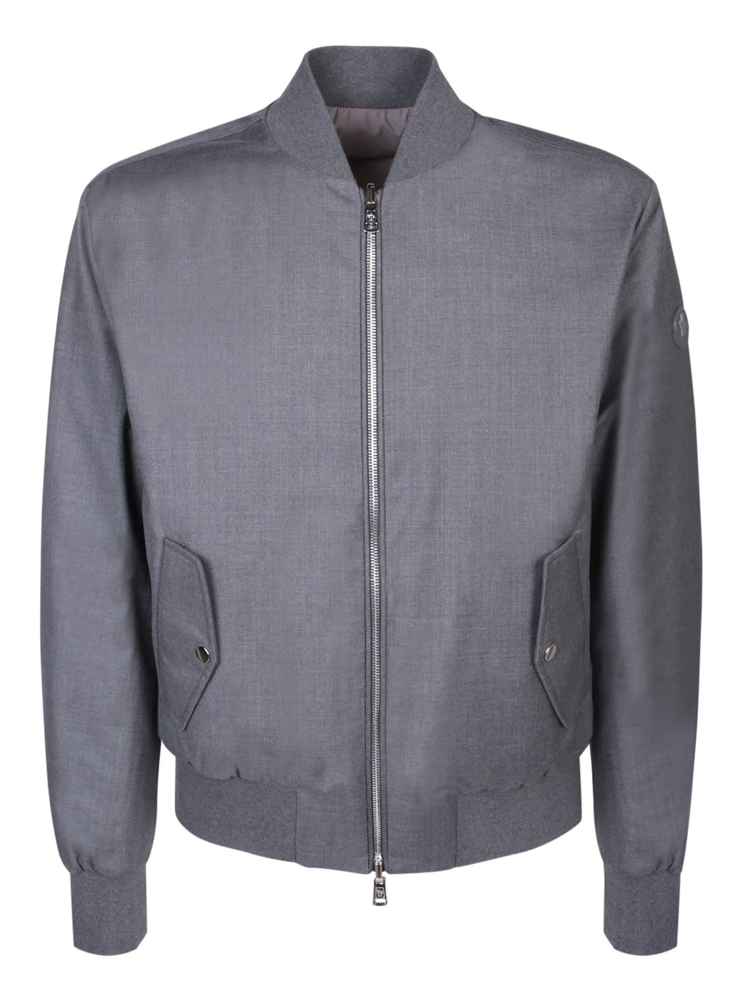 Shop Moncler Aver Bomber Grey Jacket