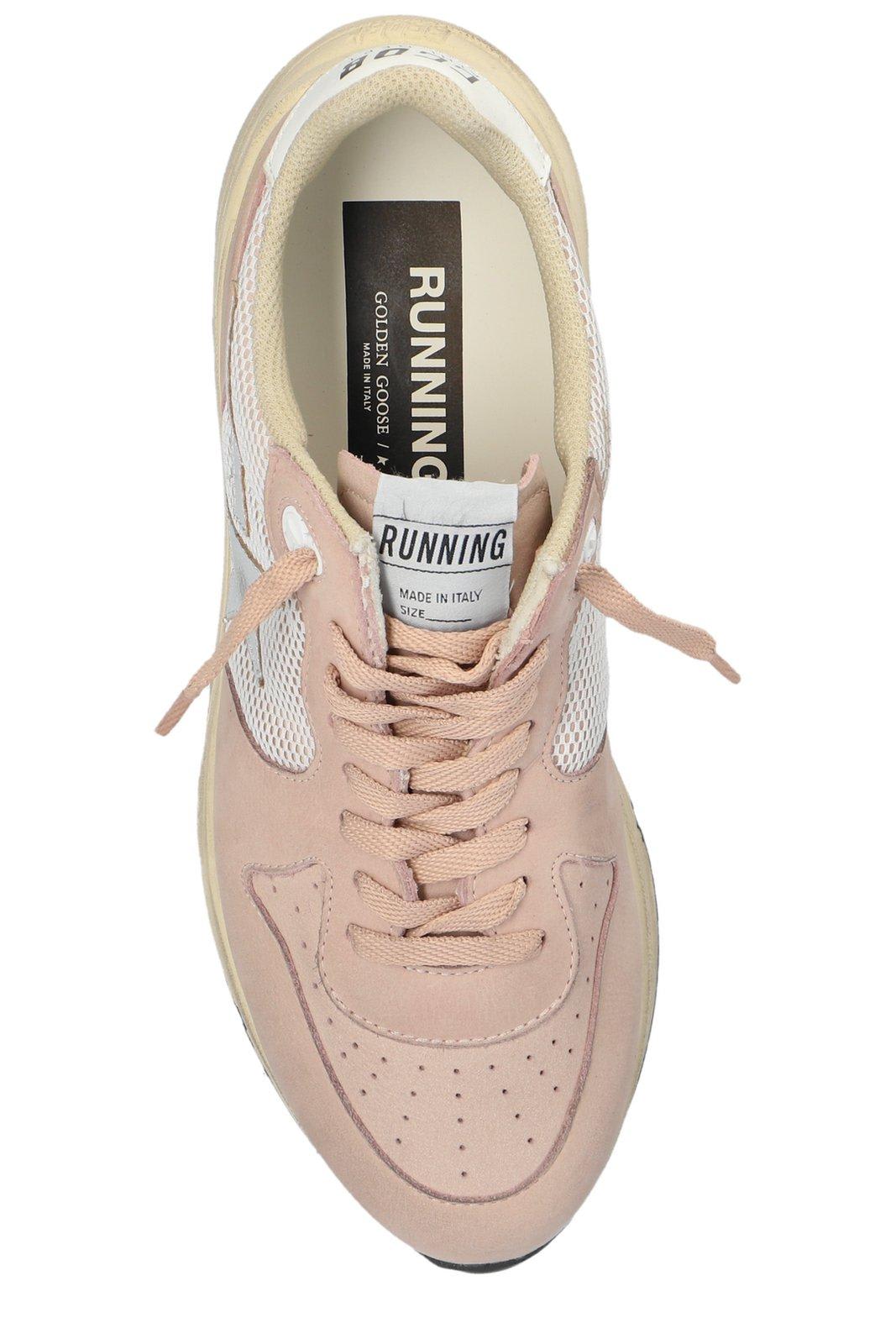 Shop Golden Goose Running Sole Sports Sneakers In Pink/white/silver