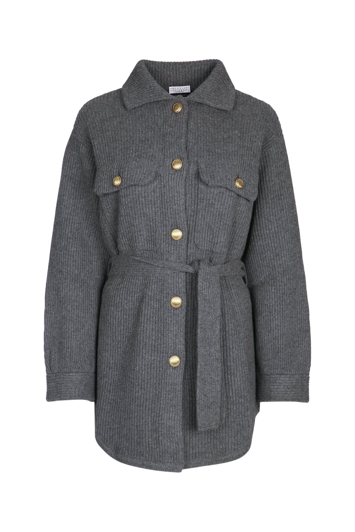 Brunello Cucinelli Virgin Wool-cashmere-silk Cardigan In Blue