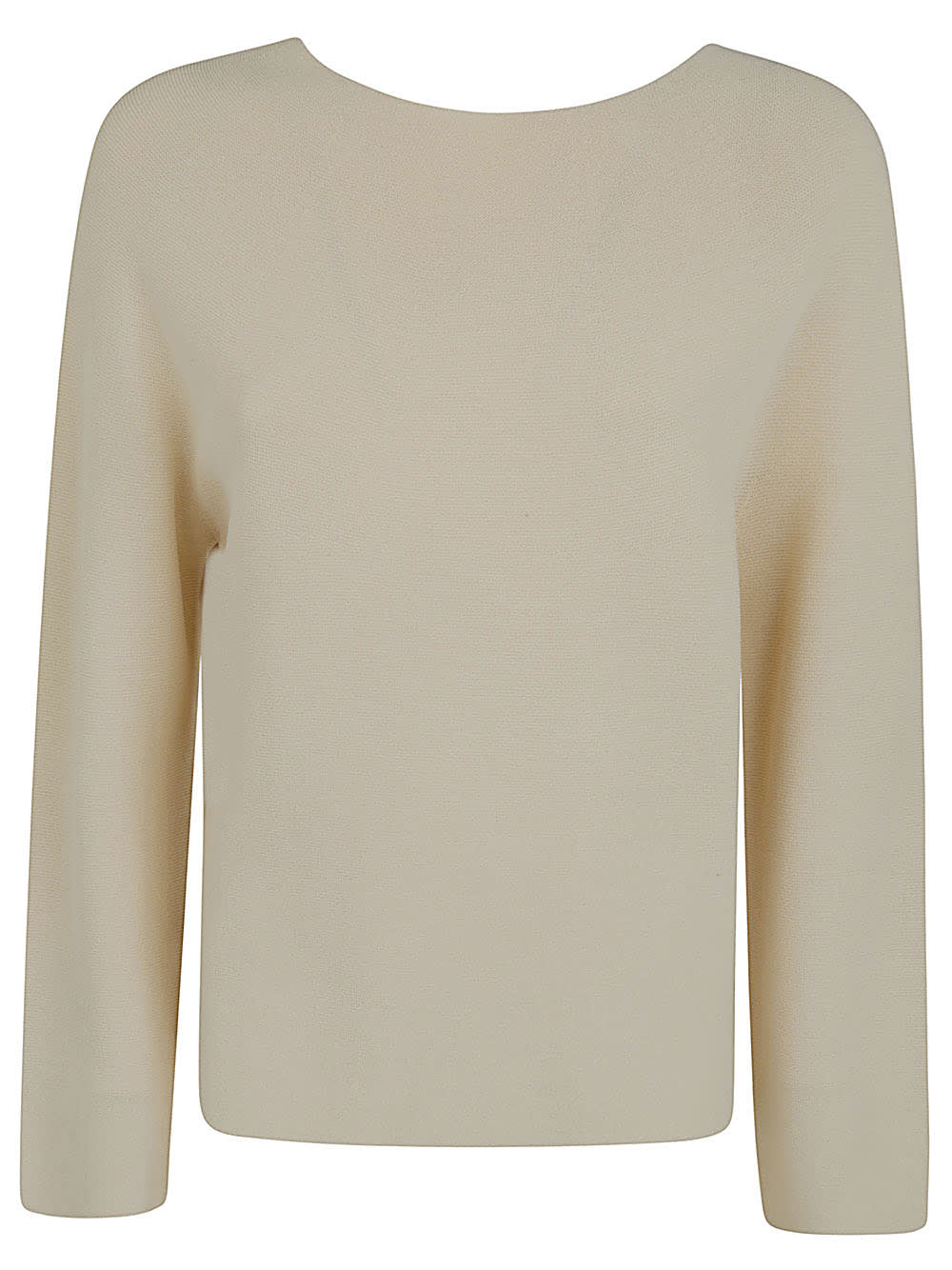 Shop Liviana Conti Long Sleeves Crew Neck Sweater In Horn