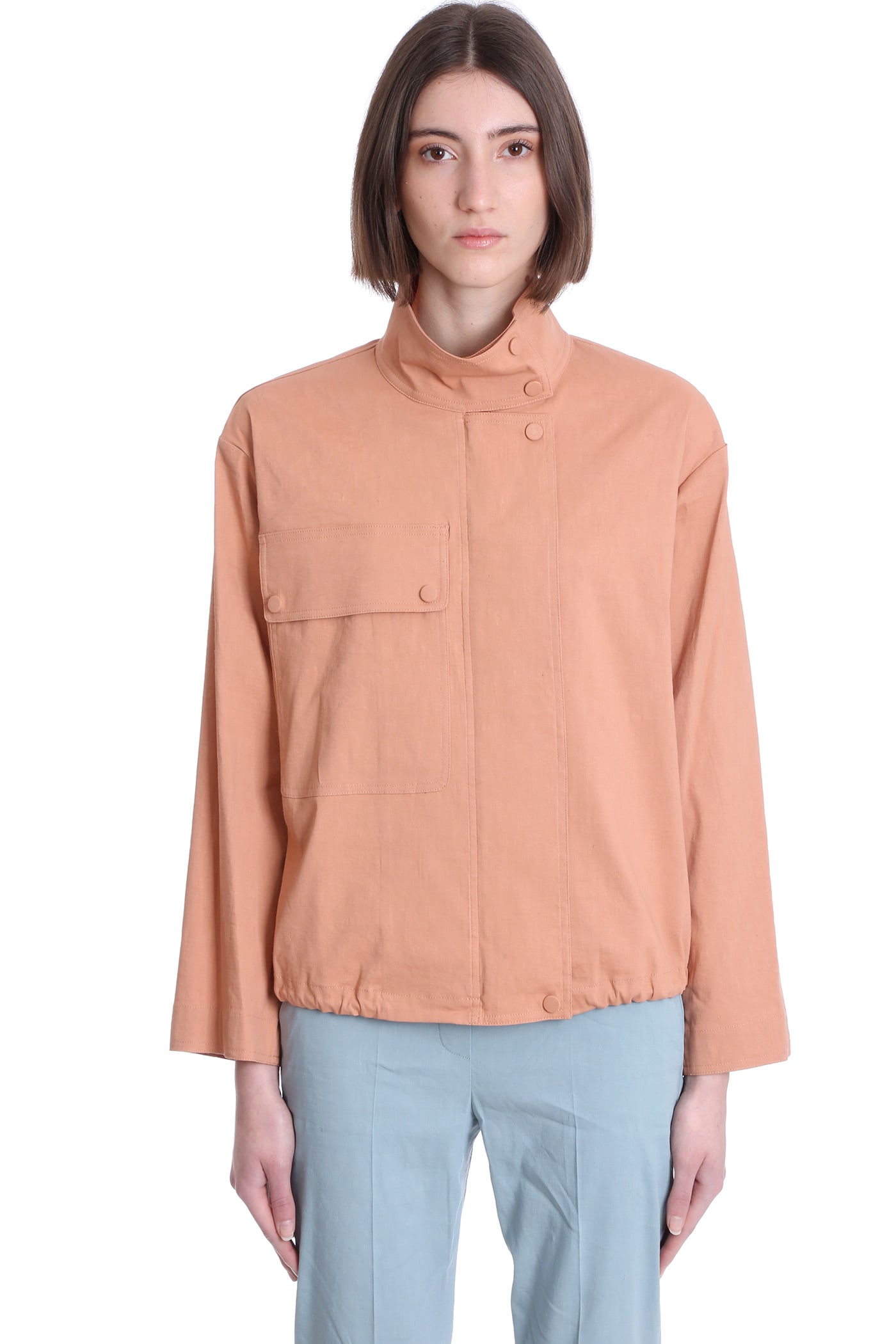 Theory Casual Jacket In Orange Linen