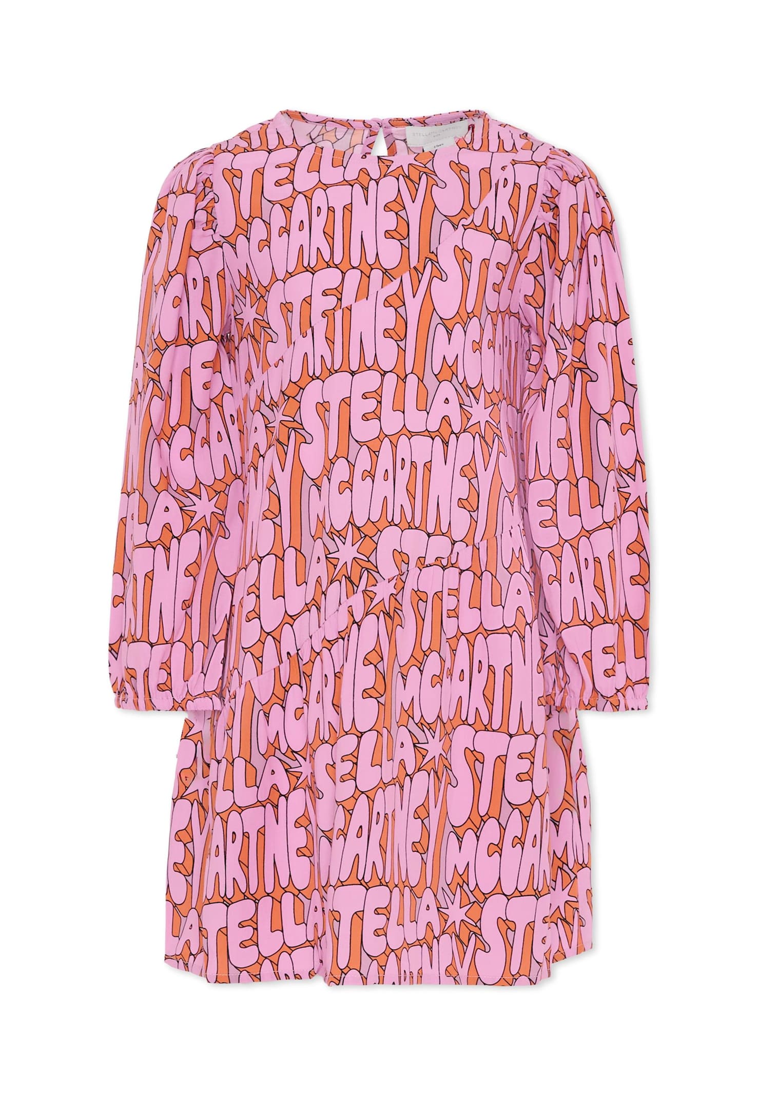 Stella Mccartney Multicolor Dress For Girl With Logo In Pink