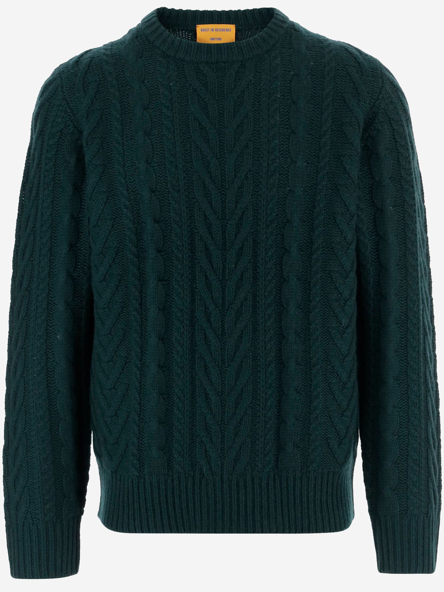 Guest In Residence Cashmere Sweater With Cable Knit In Green