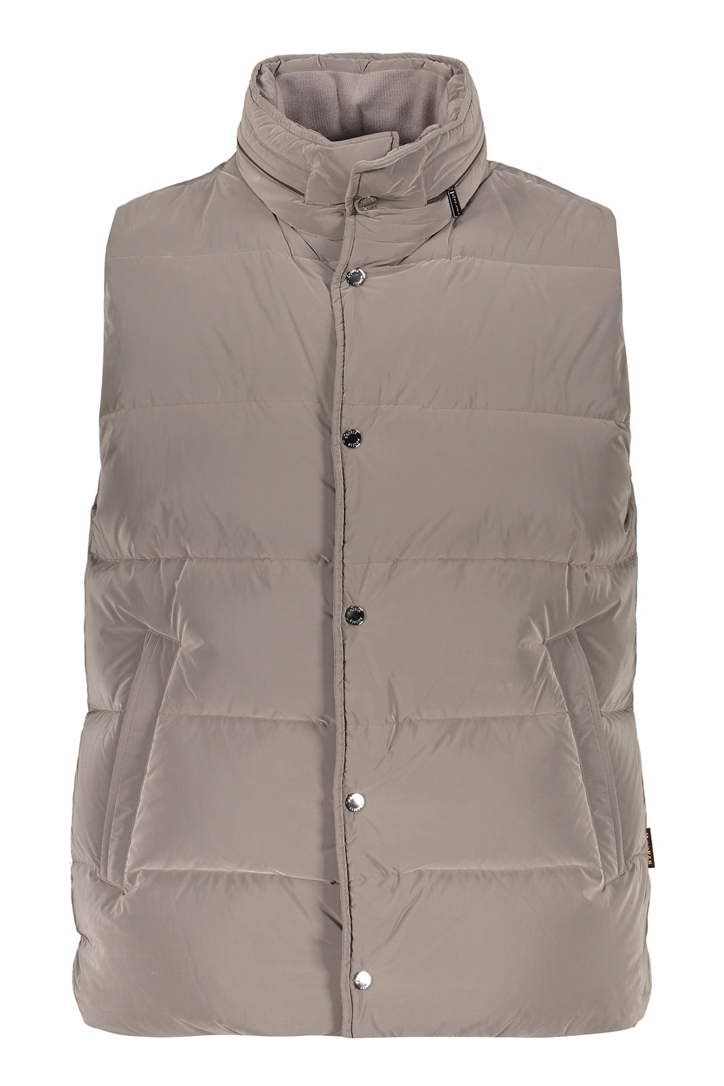 Moorer Beige Padded Vest Elegant And Versatile In Gray