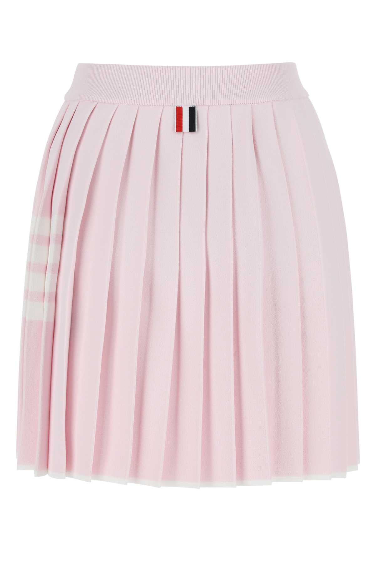 Shop Thom Browne Pastel Pink Viscose Blend Mini Skirt In 680