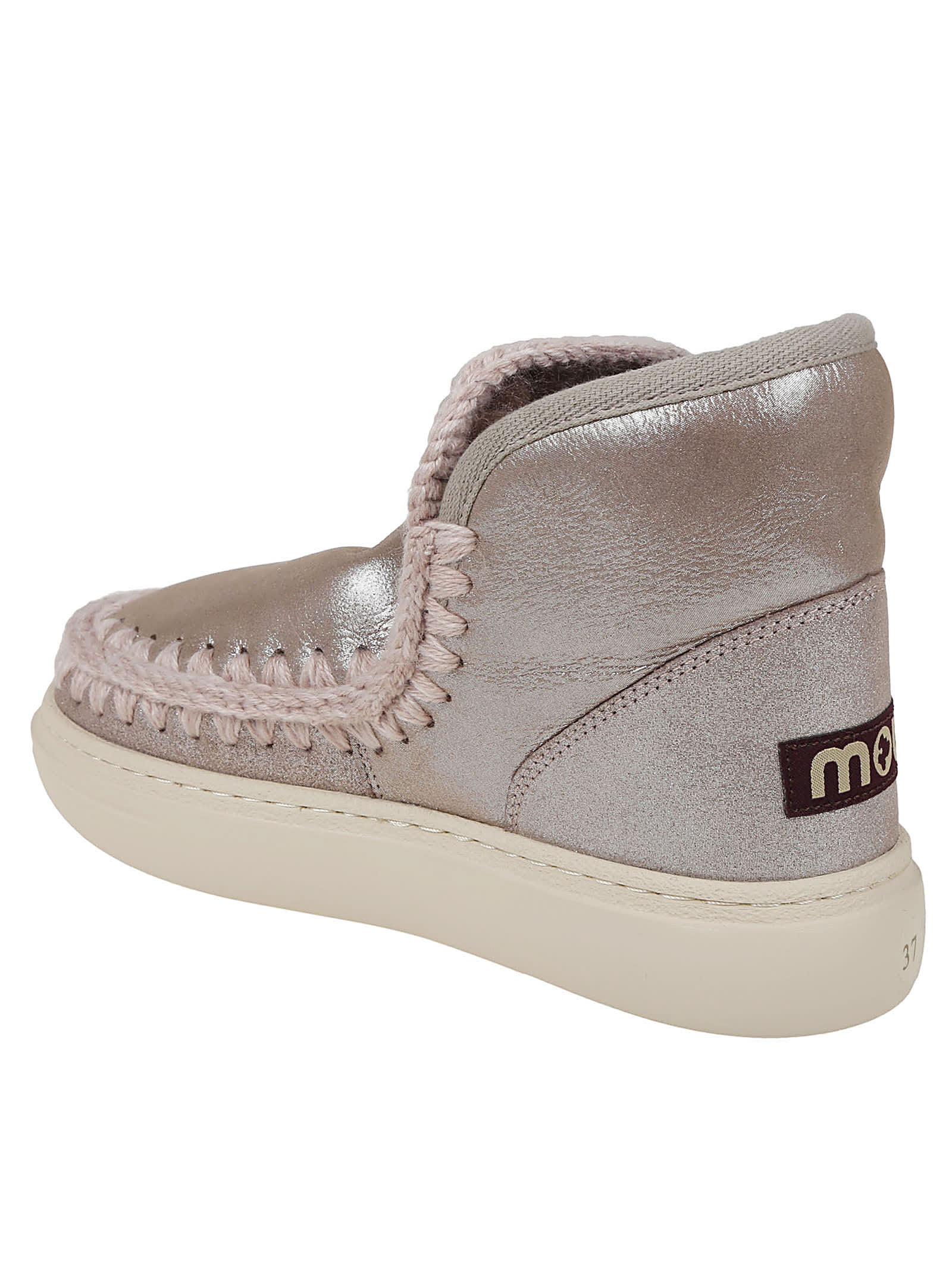 Shop Mou Eskimo Sneaker Bold In Mgegry Elephant Grey Microglitter