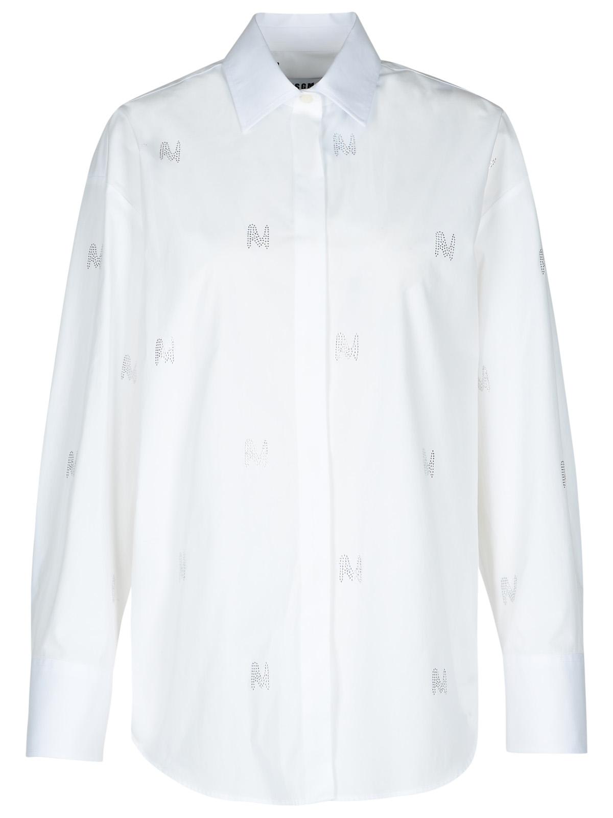 Shop Msgm White Cotton Shirt