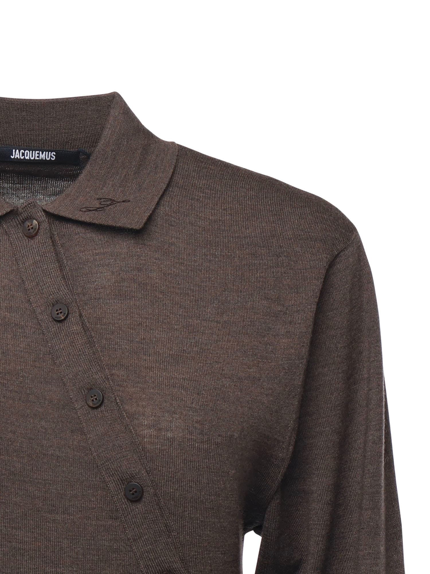 Jacquemus Le Body Tordu Wool Bodysuit In Brown