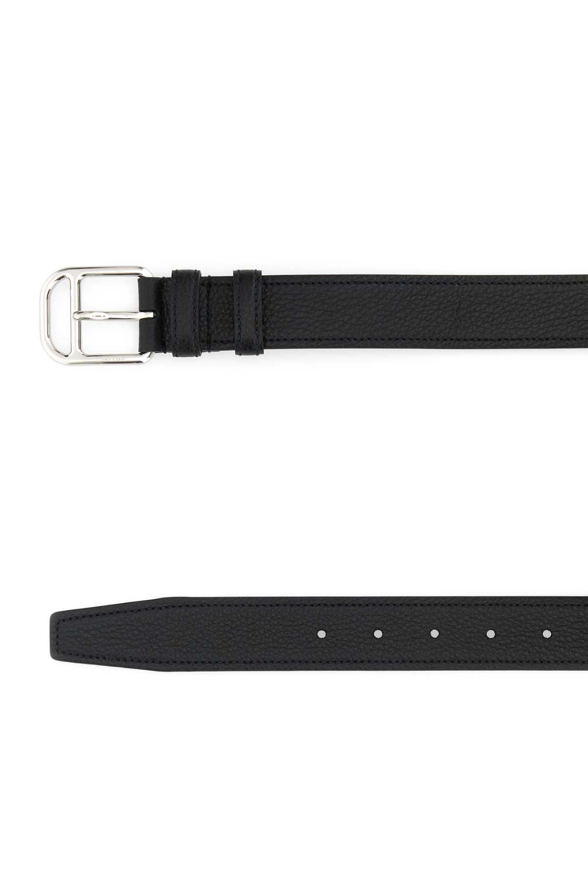 Prada Black Leather Belt In Black