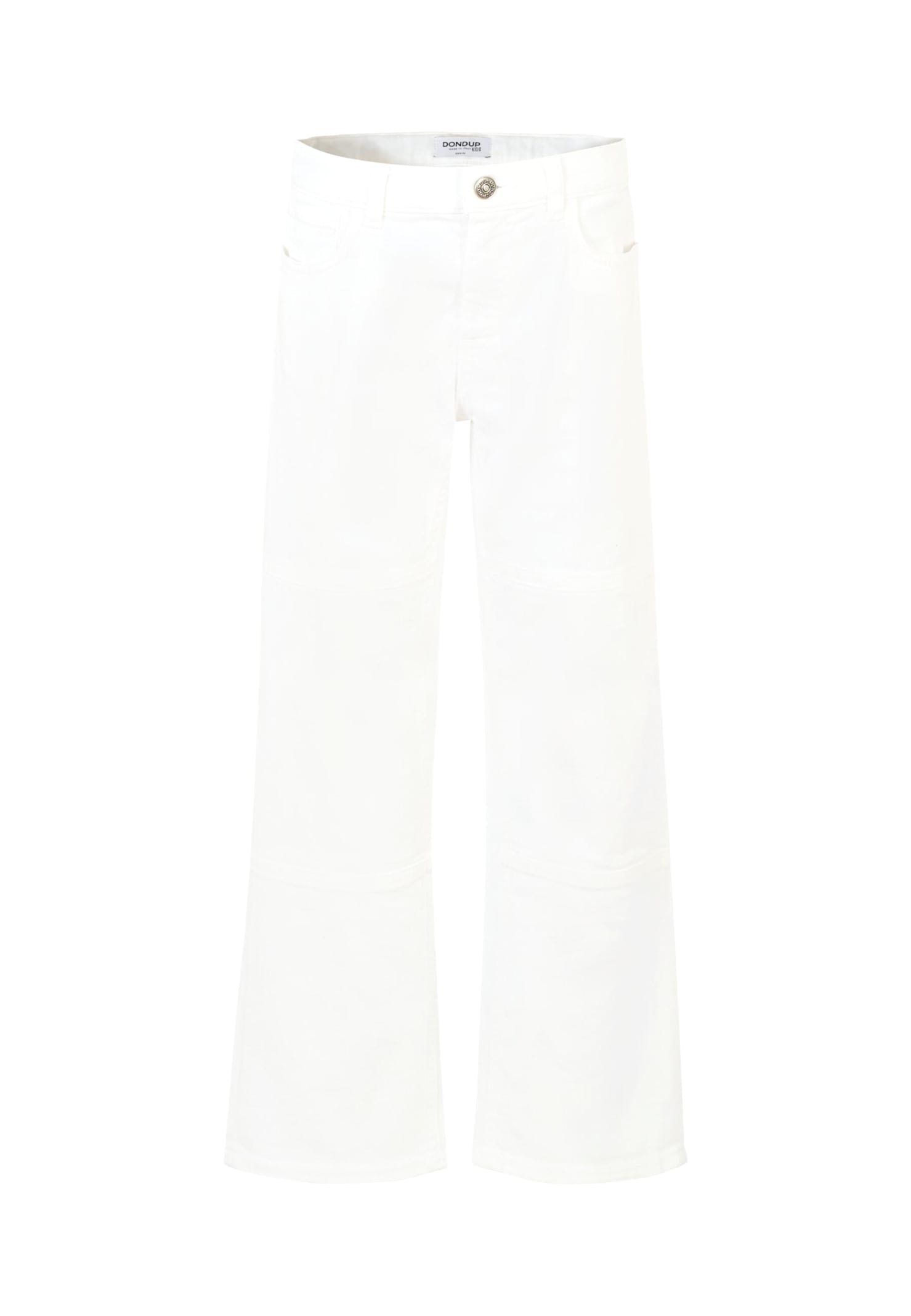 Dondup Kids' White Jeans For Girl With Logo