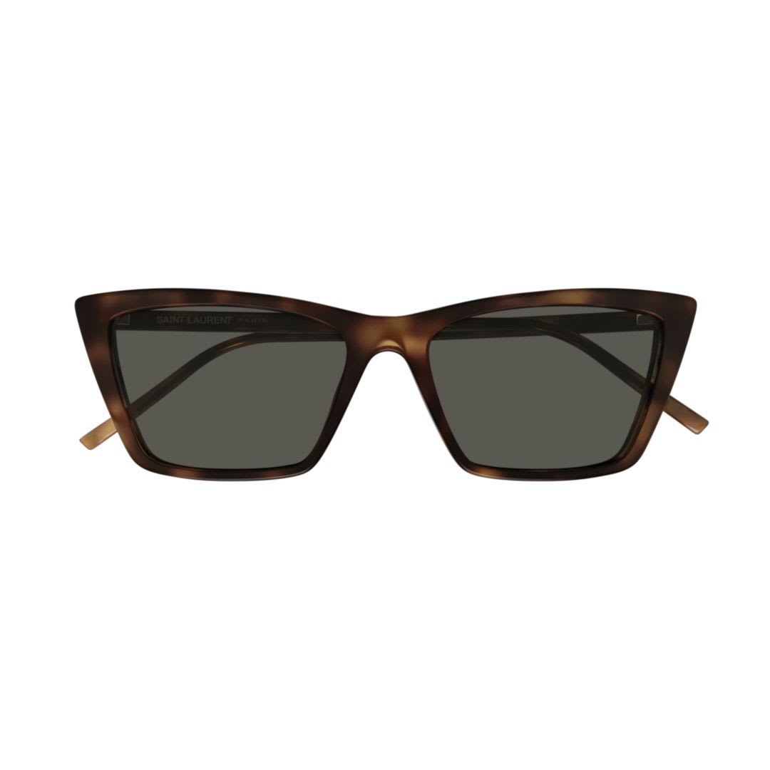 Shop Saint Laurent Sl 737ica Thin-003 Havana-havana-grey