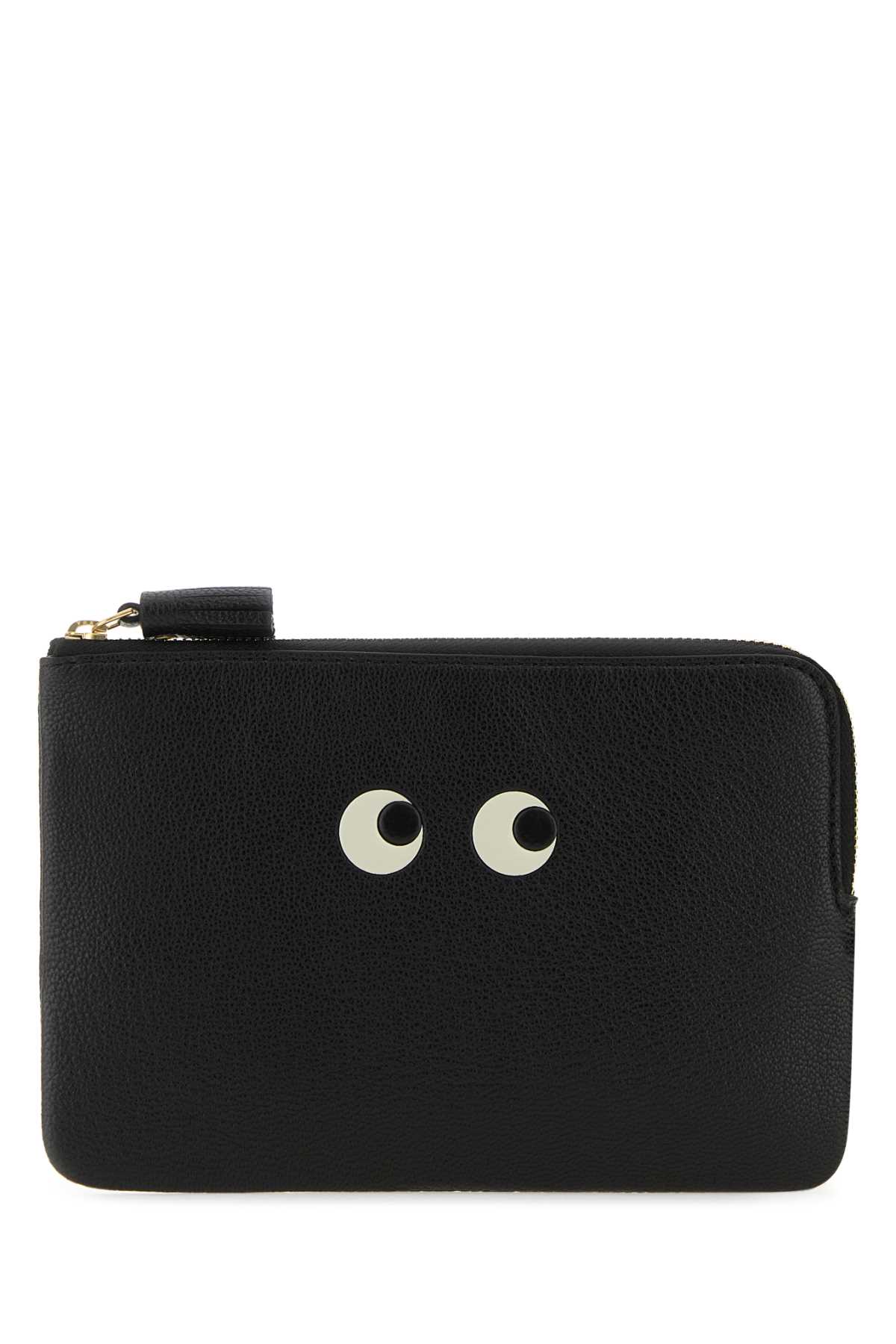 Black Leather Loose Pocket Eyes Pouch