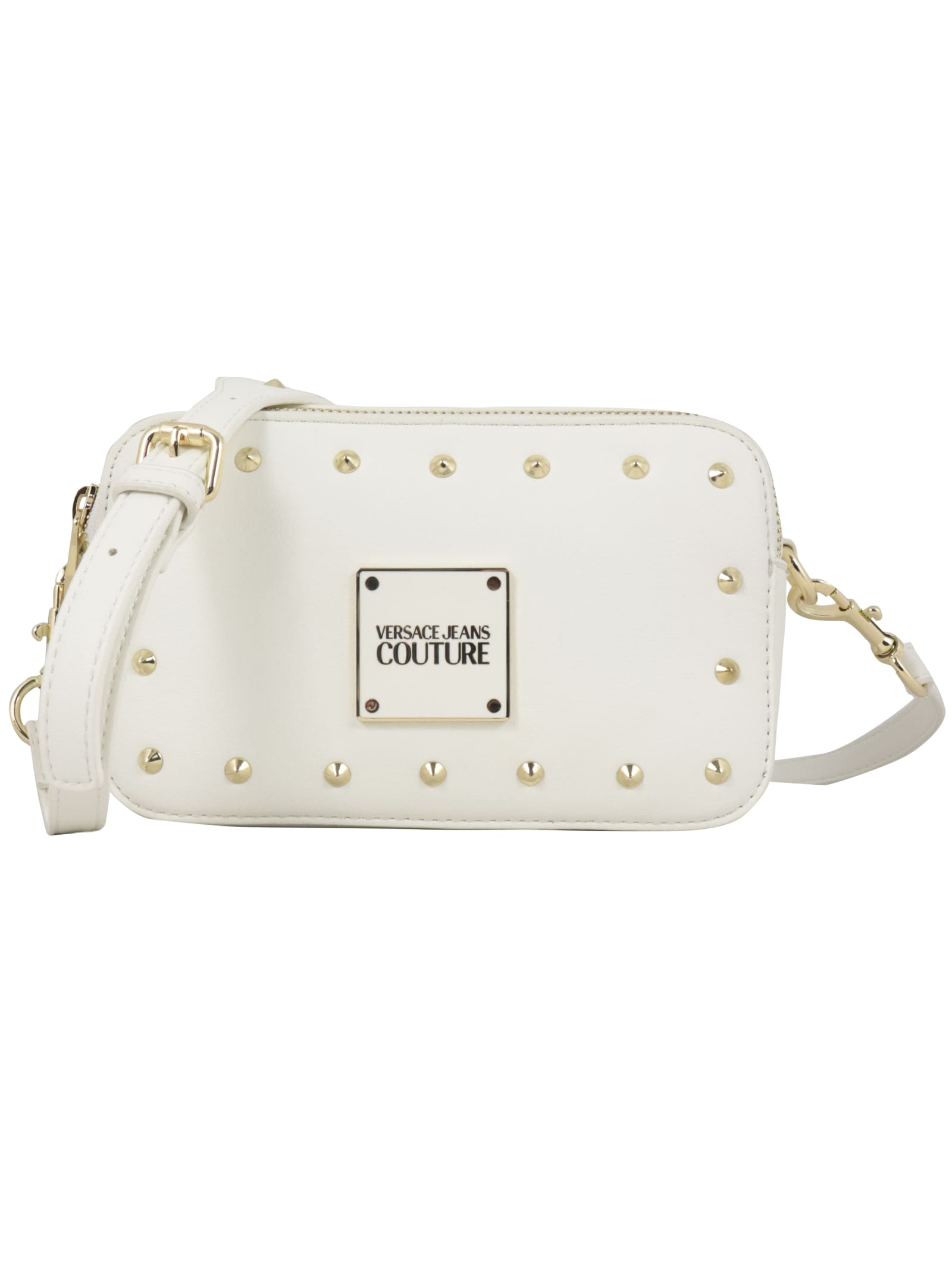 Versace Jeans Couture Borchie Tote In Optical White