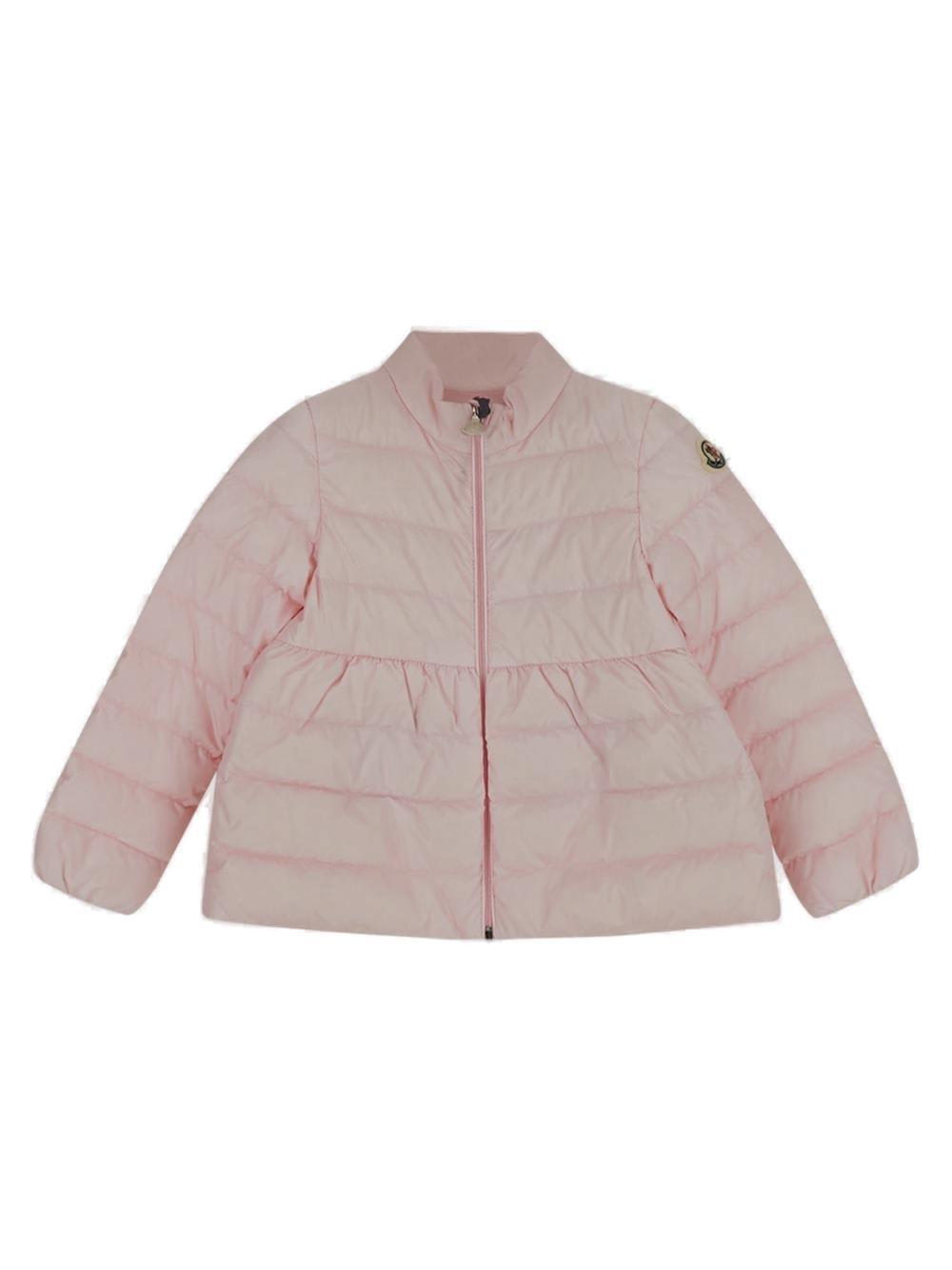 Shop Moncler Padded-designed Zipped Jacket In Pink