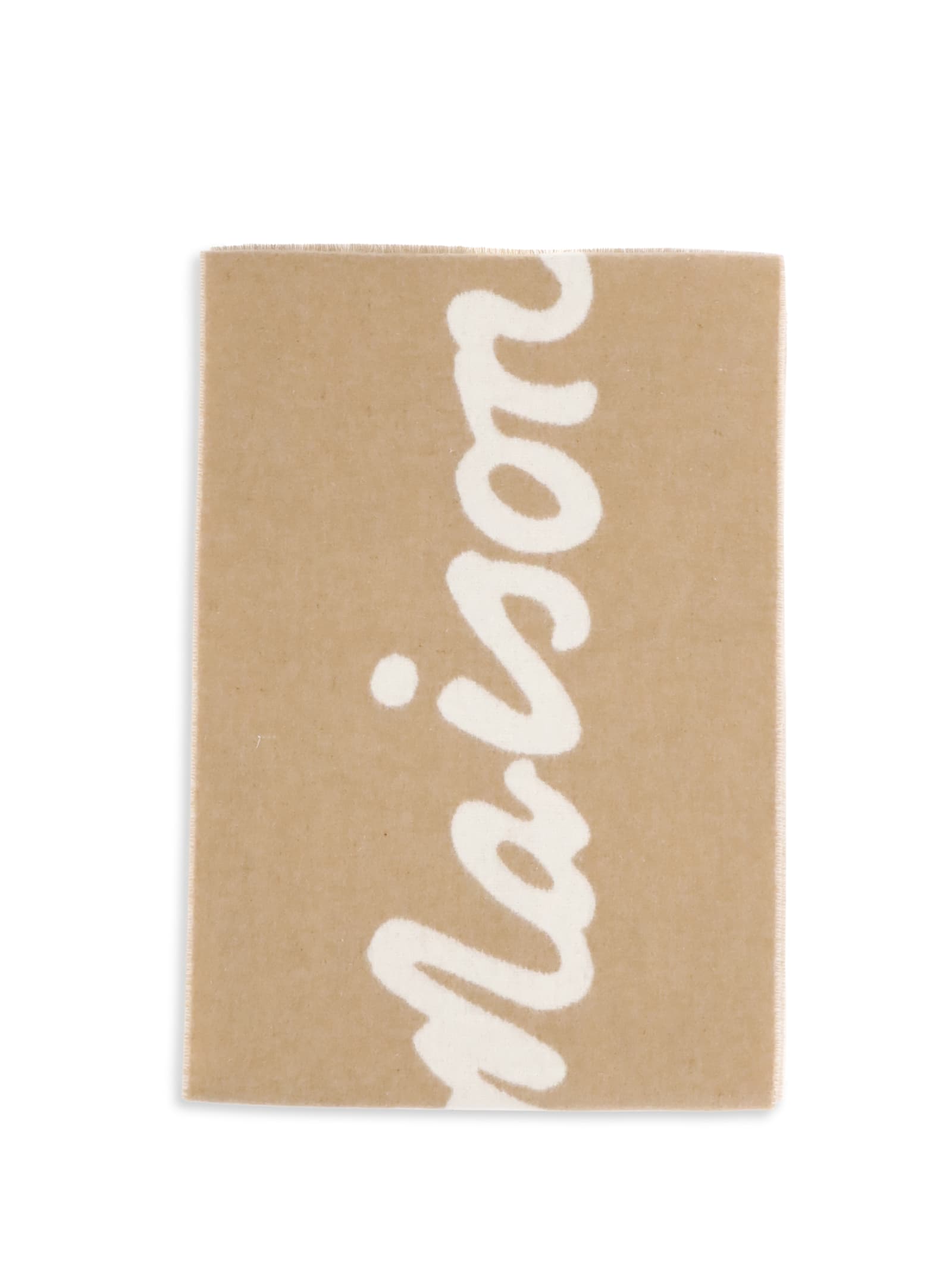 Maison Kitsuné Maison Kitsune Handwriting Scarf In Brown