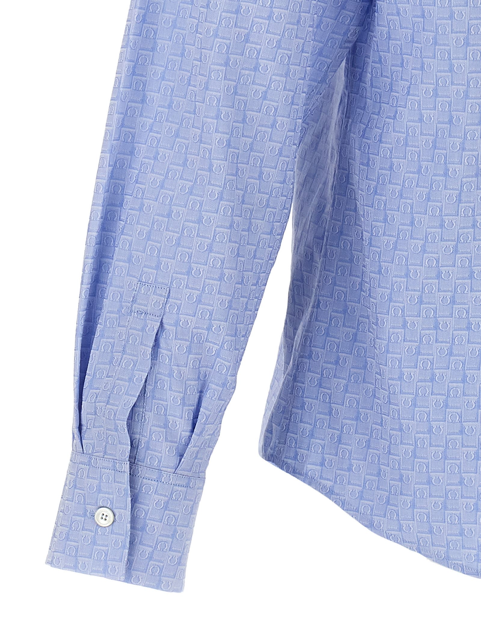 Ferragamo Gangini Shirt In Light Blue