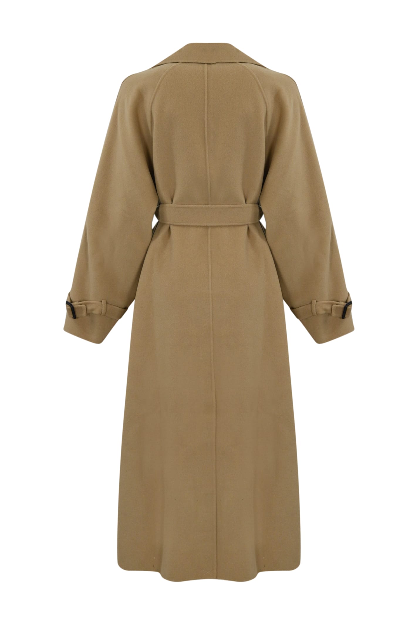 Shop Weekend Max Mara Natale Trench Coat In Wool In Beige