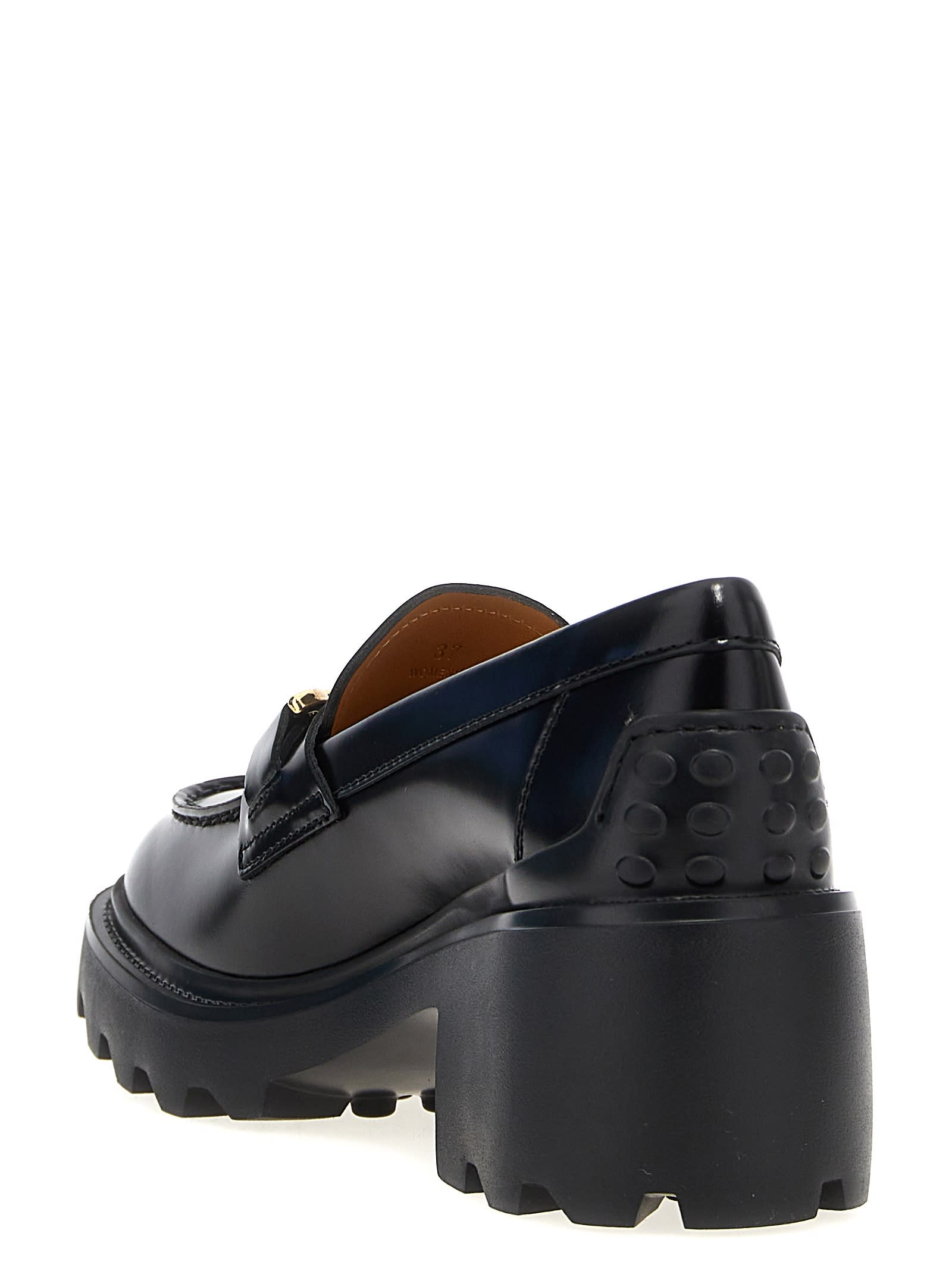 Shop Tod's Gomma Carro Loafers In Nero