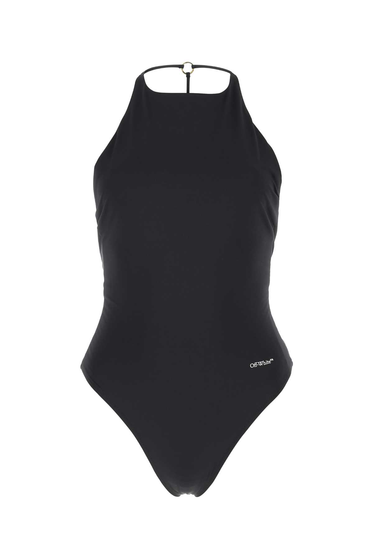 OFF-WHITE BLACK STRETCH POLYESTER SWIMSUIT