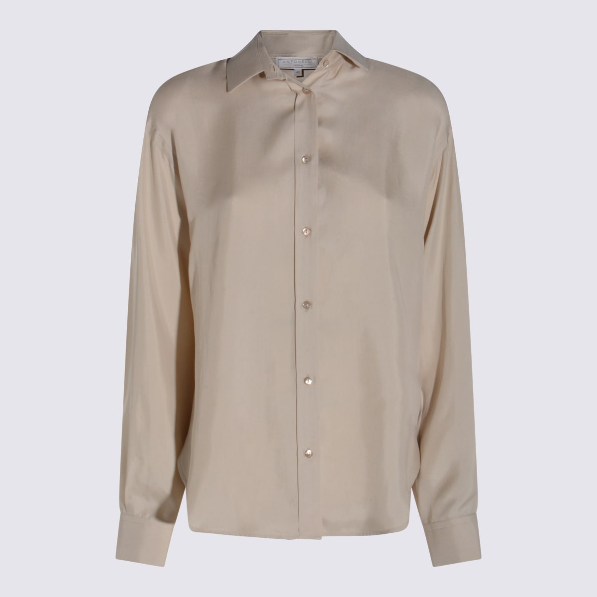 Antonelli Button-down Long-sleeved Shirt In Brown