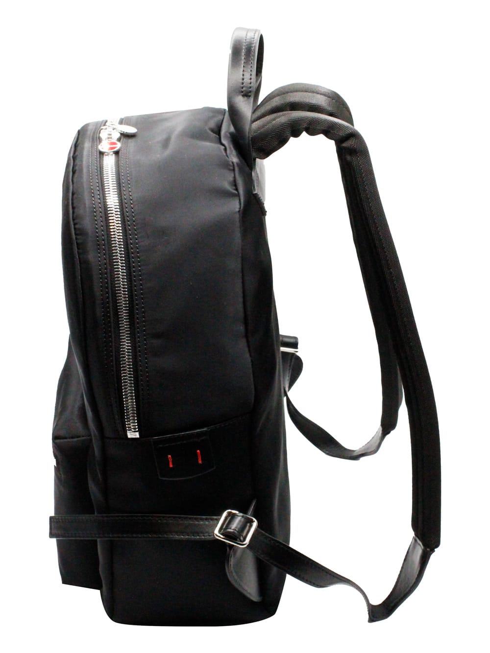 Shop Kiton Backpack In Technical Fabric With Leather Inserts And Adjustable Shoulder Straps. Logo On The Front  In Black