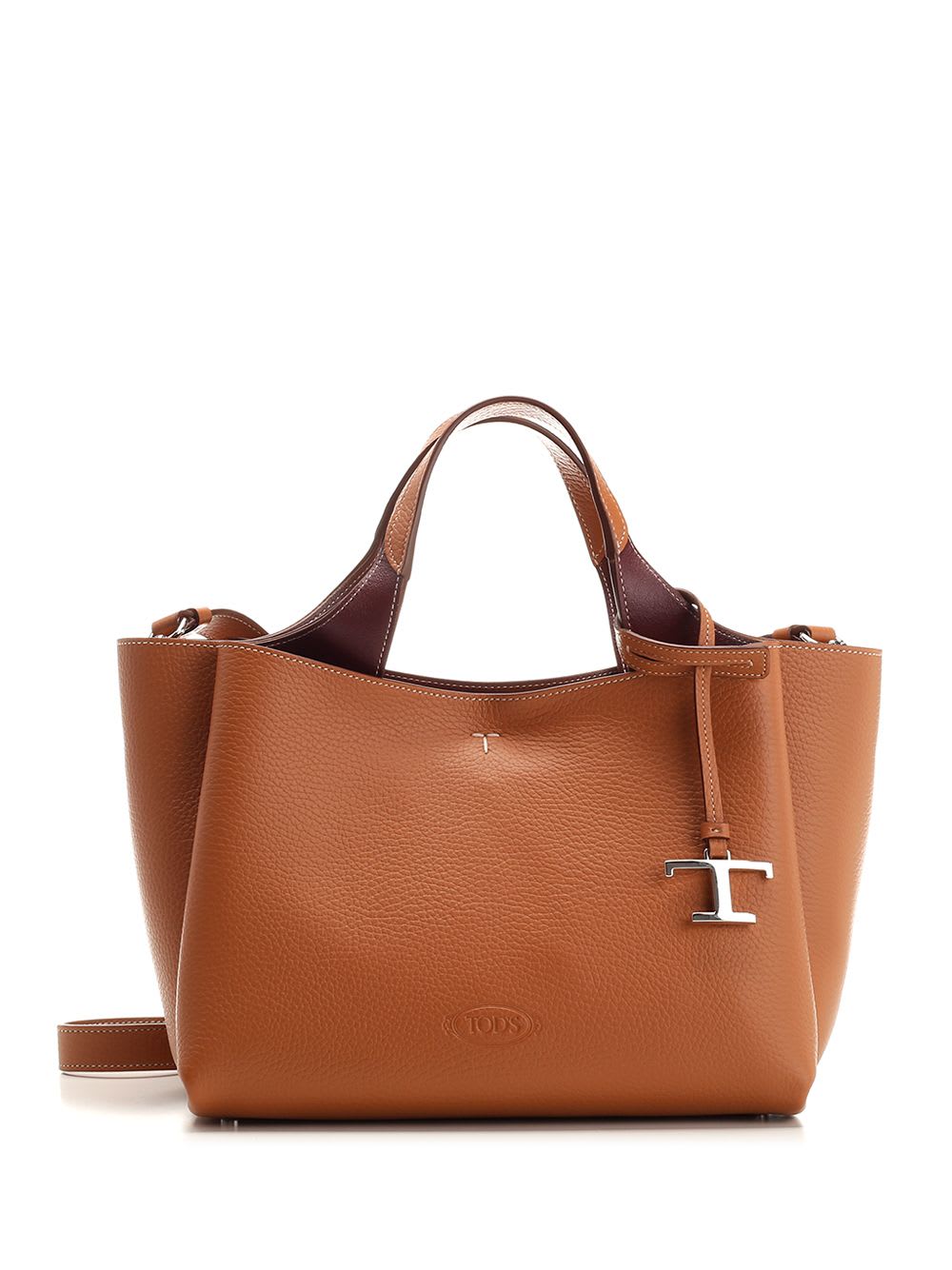 Shop Tod's Micro Leather Hand Bag In Brown