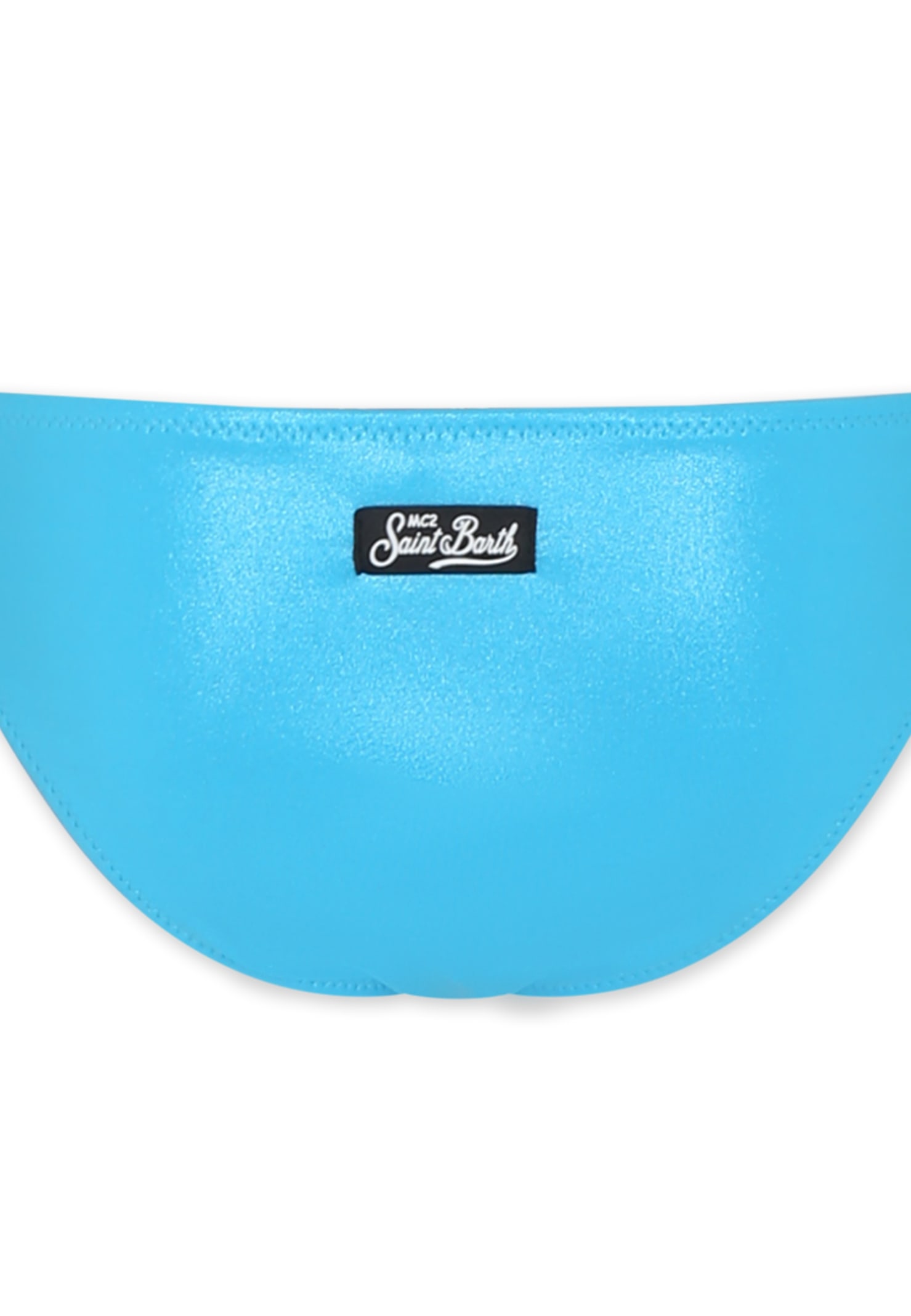 Mc2 Saint Barth Light Blue Bikini For Girl With Logo In Light Blue