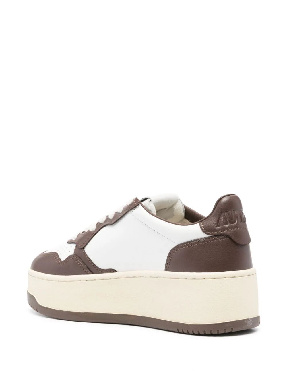 Shop Autry Low Platform Sneakers In White Chestnut
