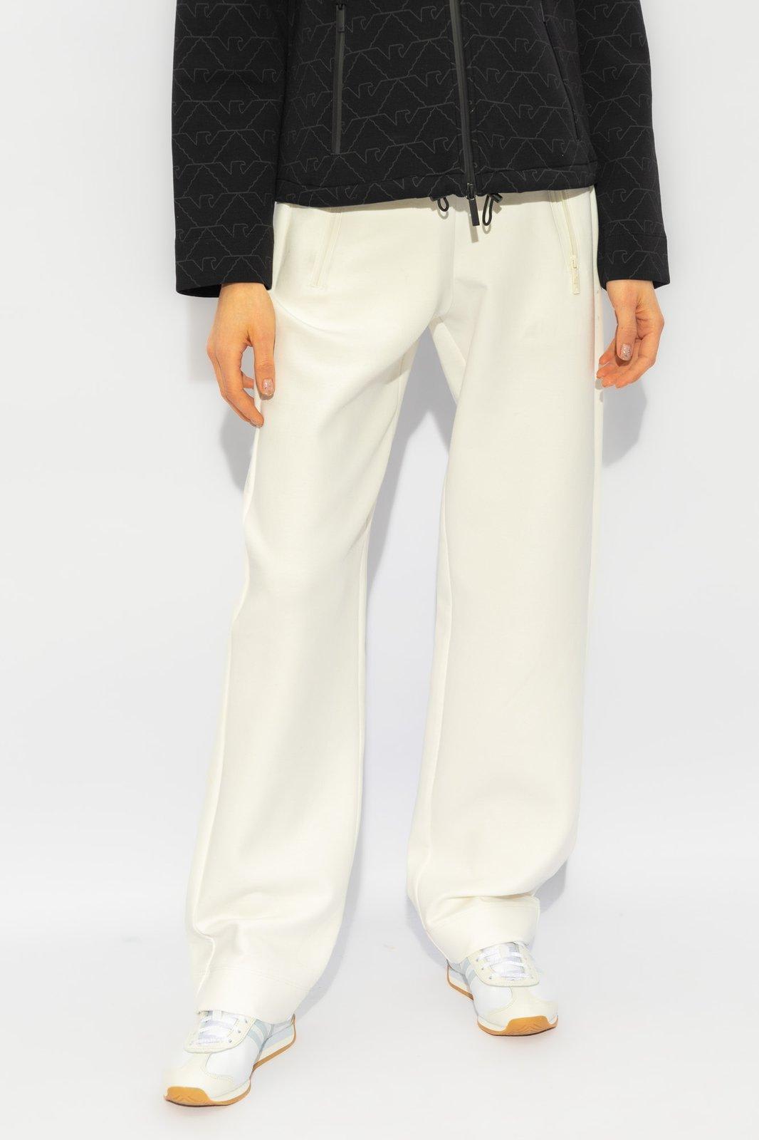 Shop Emporio Armani Sweatpants With Pockets In Bianco Caldo