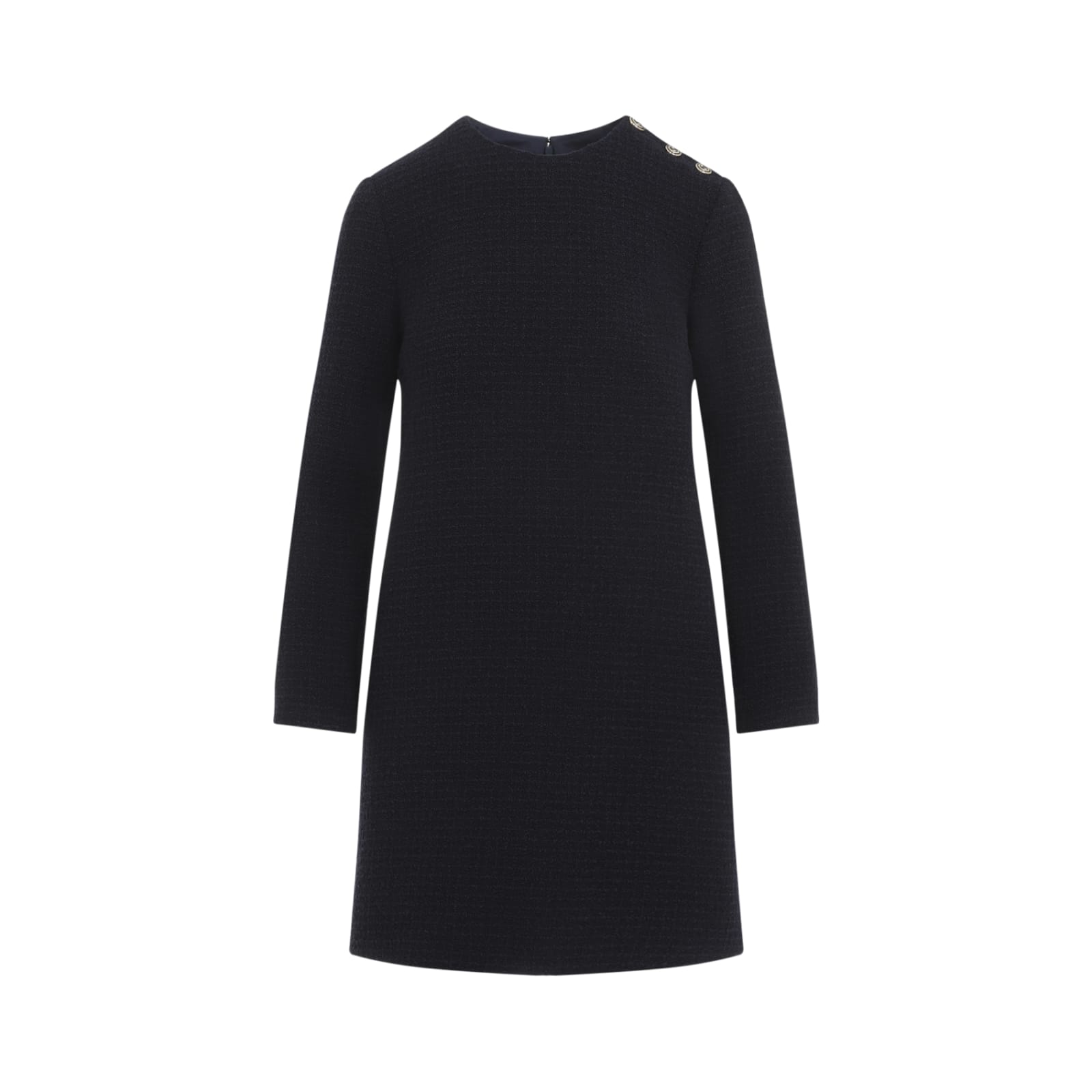 Shop Gucci Dark Blue Bouclã© Dress In Nightsky